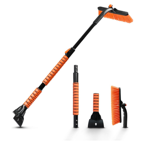EcoNour 44.7" 3 in 1 Snow Brush for SUV | Extendable Snow and Ice Scraper with Pivoting Head