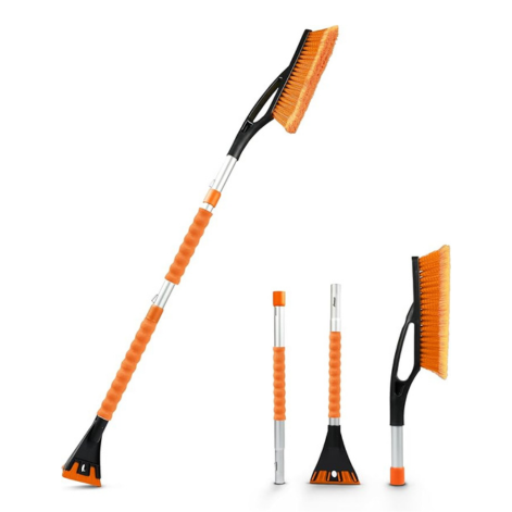 EcoNour 43" Extendable Snow Brush & Ice Scraper for Car Windshield  | 3 Parts Detachable Telescopic Snow Brush for Car, Trucks, SUV | Long Snow Scraper with Brush | Car Winter Accessories
