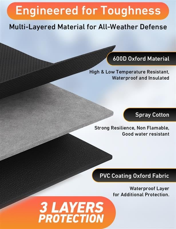 EcoNour Car Snow Cover Compatible with Ford Fusion | 600D OxfordWindshield Cover for Ice & Snow with S-Hook Straps | Waterproof & Anti-Slip Winter Car Cover