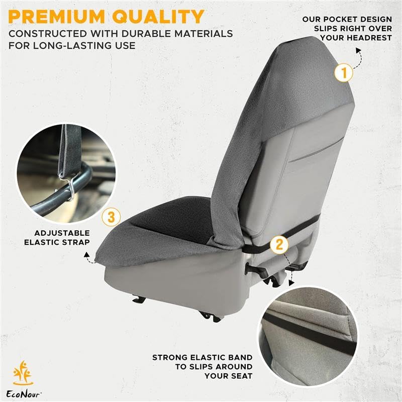 EcoNour Waterproof Car Seat Cover Sweat Towel – Universal Seat Protector for Cars, Trucks, SUVs & Vans