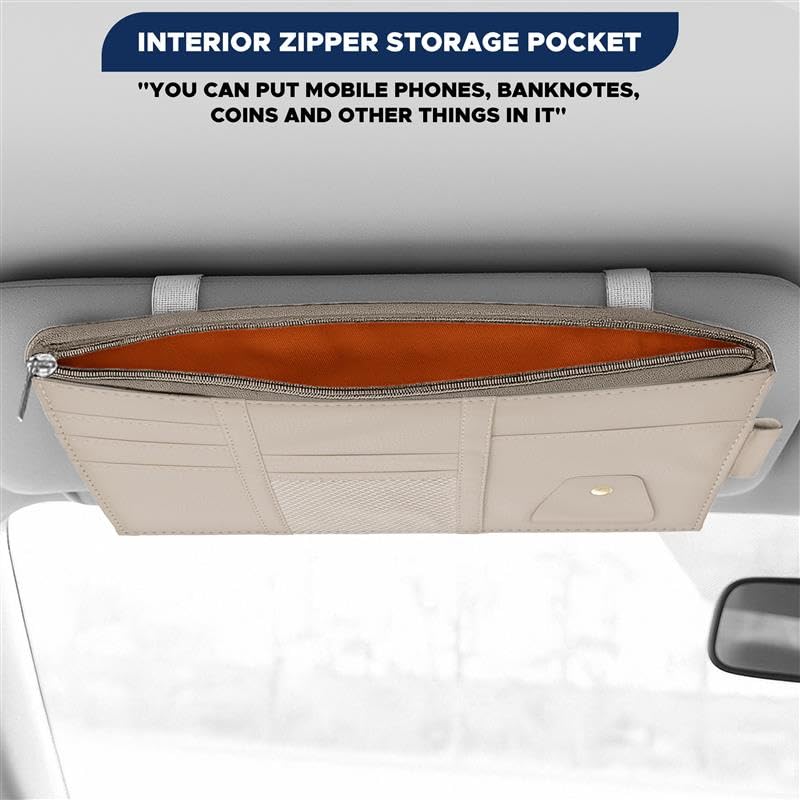 EcoNour Small Car Sun Visor Organizer for convenient travel and car use