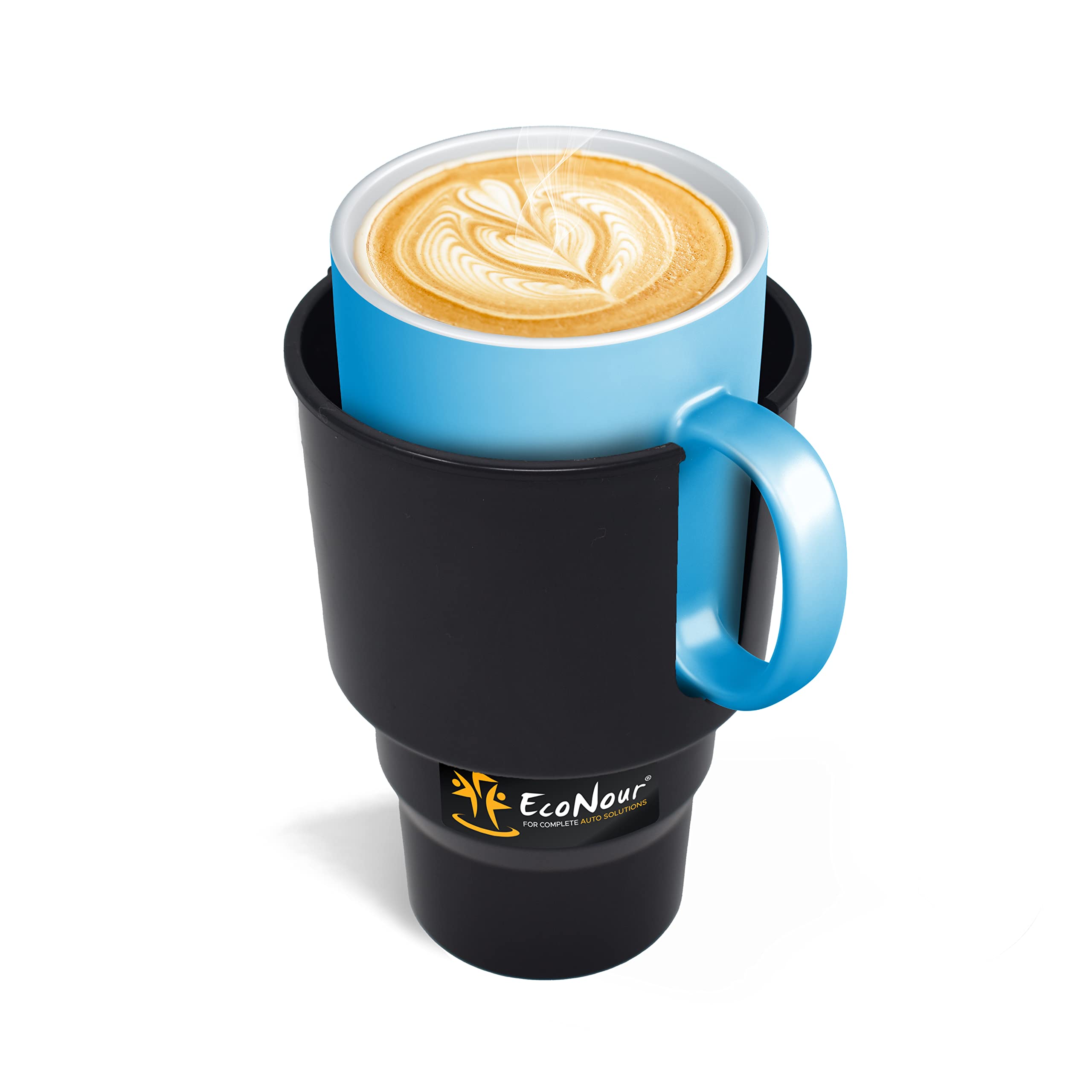 EcoNour Car Cup Holder Expander fits Hydro Flask, Yeti, Nalgene & Stanley water bottles.