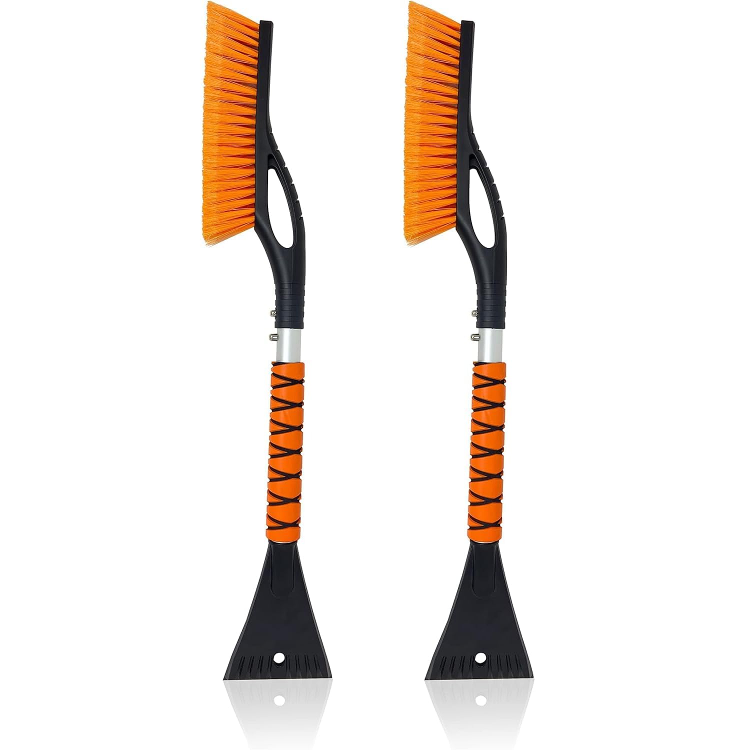 27" Car Snow Brush and Ice Scraper 2 Pack Orange | EcoNour