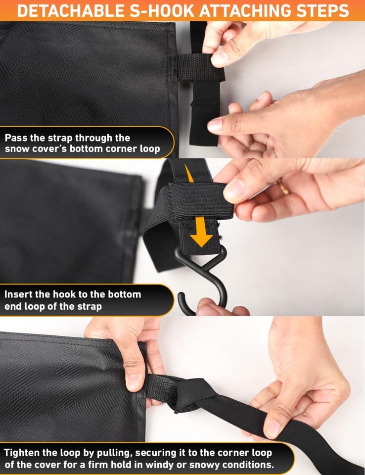 EcoNour Car Snow Cover Compatible with Kia K5 | Windshield Cover for Ice & Snow | Heavy-Duty 600D Oxford Winter Car Cover with S-Hook Straps | Waterproof & Anti-Slip