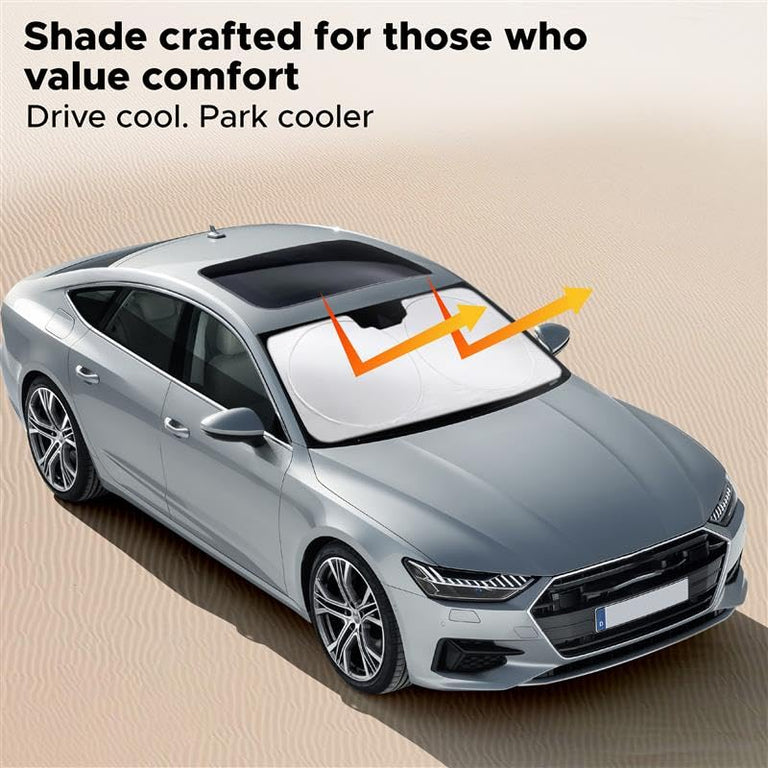 Car Windshield Sun Shade – Keeps Interior Cool for SUVs, Sedans, Coupes & Hatchbacks