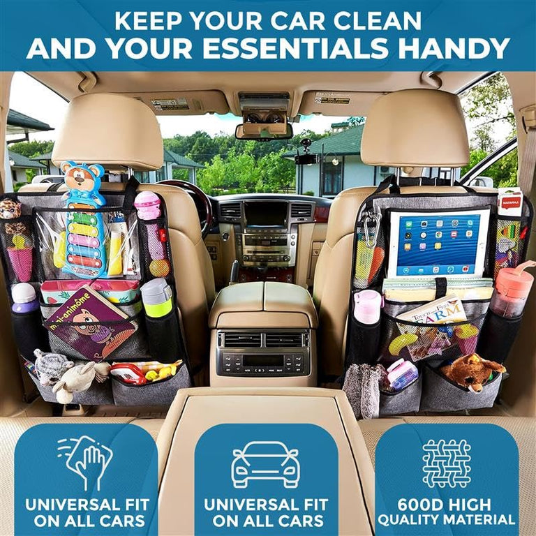 EcoNour Large Back Seat Protector (2-Pack) – Easy-to-install waterproof kick mats for children.