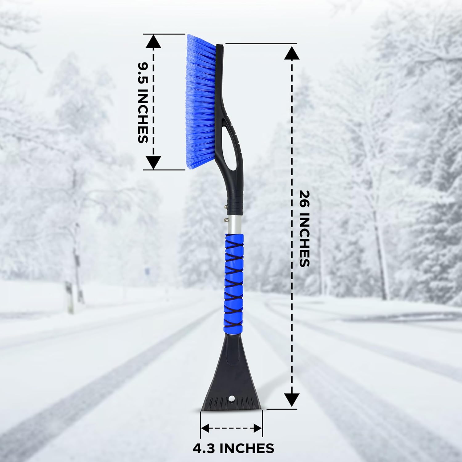 27" Snow Brush and Ice Scrapers – Ergonomic Foam Grip Snow Removal Tool for Cars