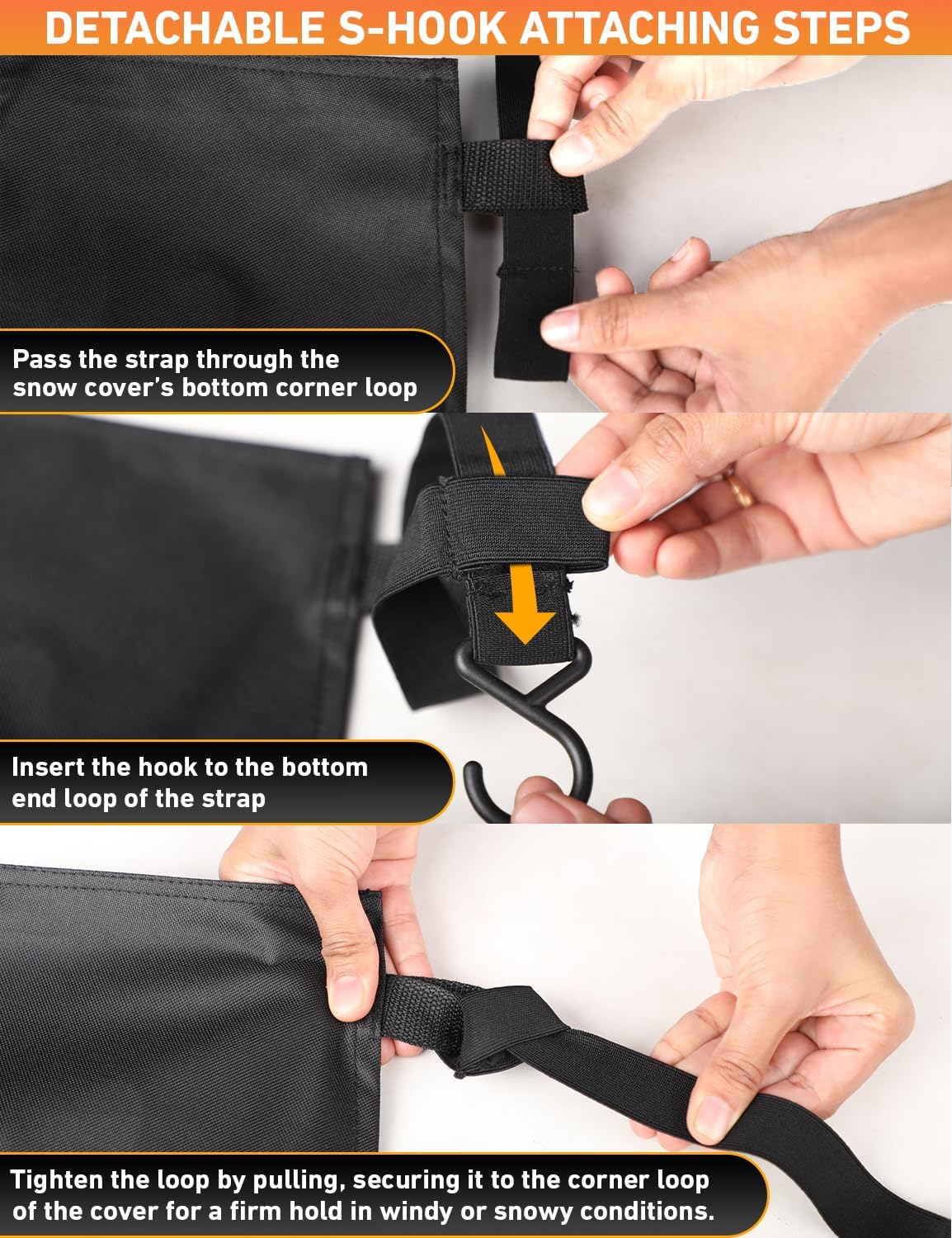 EcoNour Car Snow Cover Compatible with Ford Fusion | 600D OxfordWindshield Cover for Ice & Snow with S-Hook Straps | Waterproof & Anti-Slip Winter Car Cover