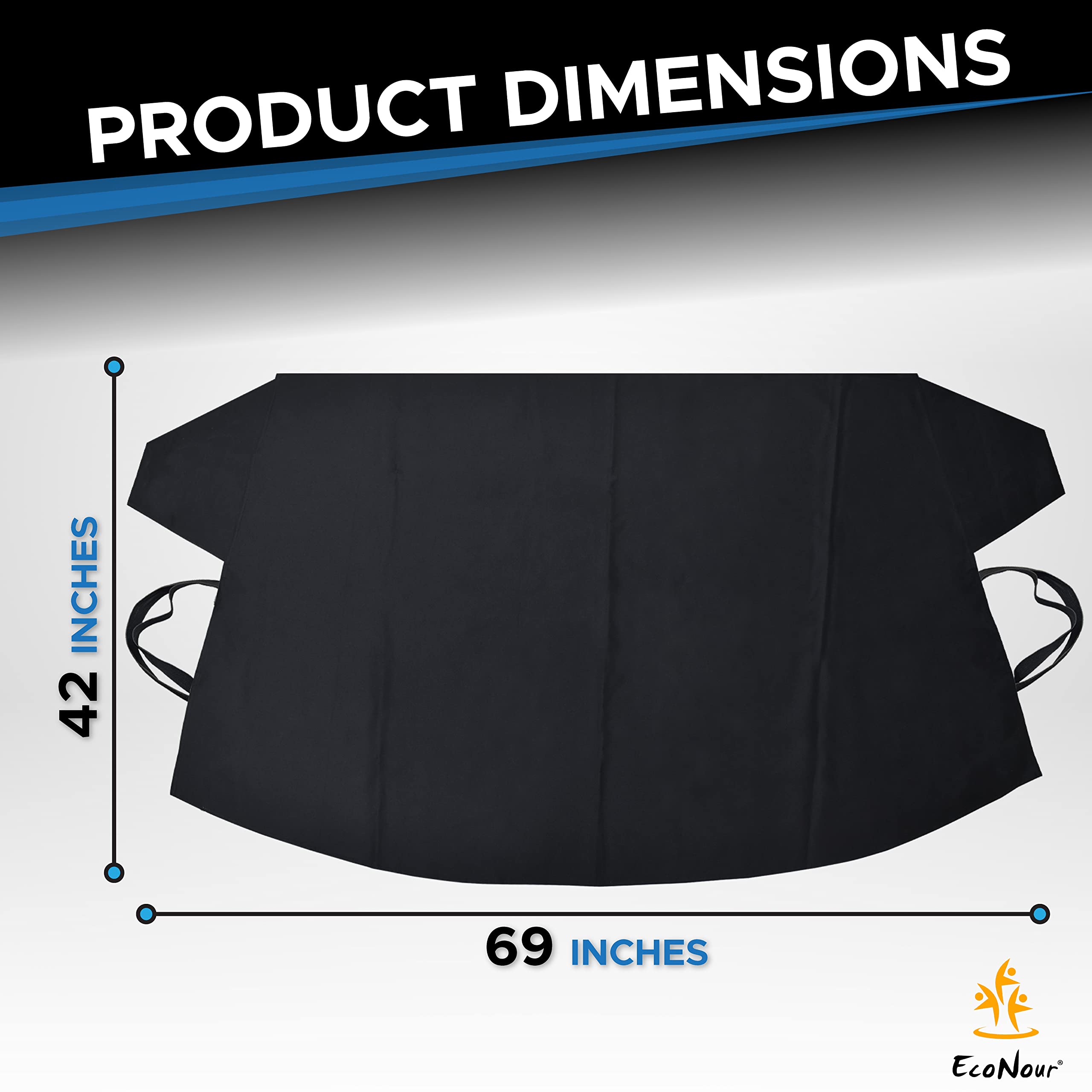 Windshield Cover for Ice and Snow Medium (69"x42") with secure fit design.