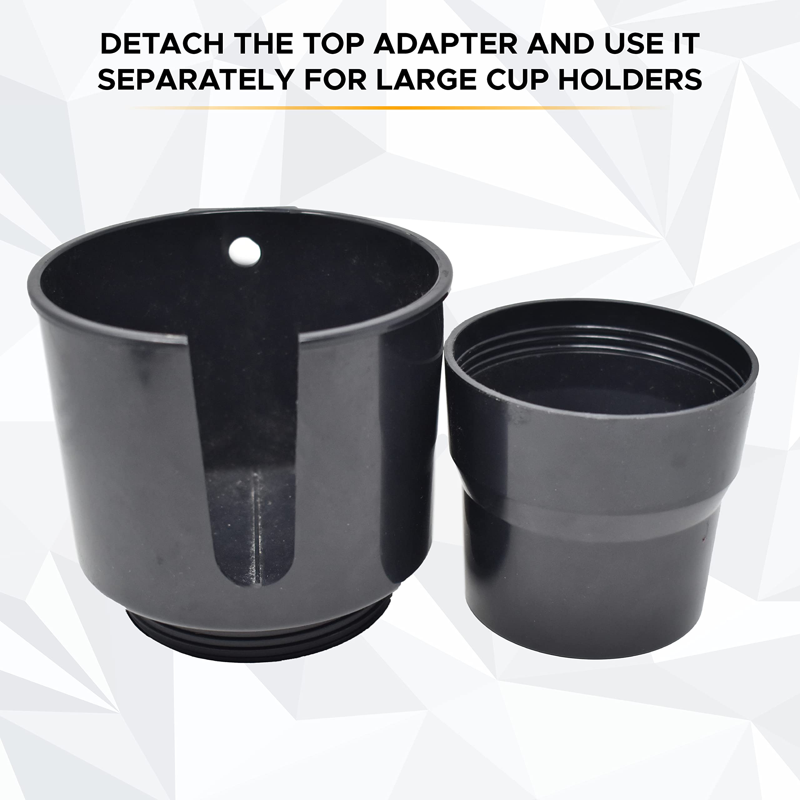 EcoNour Car Cup Holder Expander fits Hydro Flask, Yeti, Nalgene, Stanley bottles and mugs.