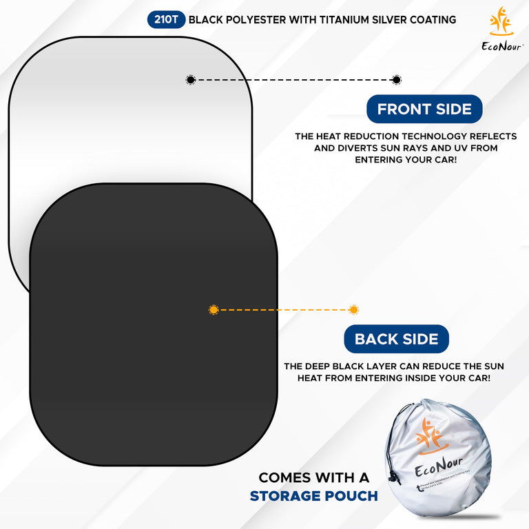 Jeep Windshield Sunshade | EcoNour 2-Piece Automotive Sun Protection for Jeeps