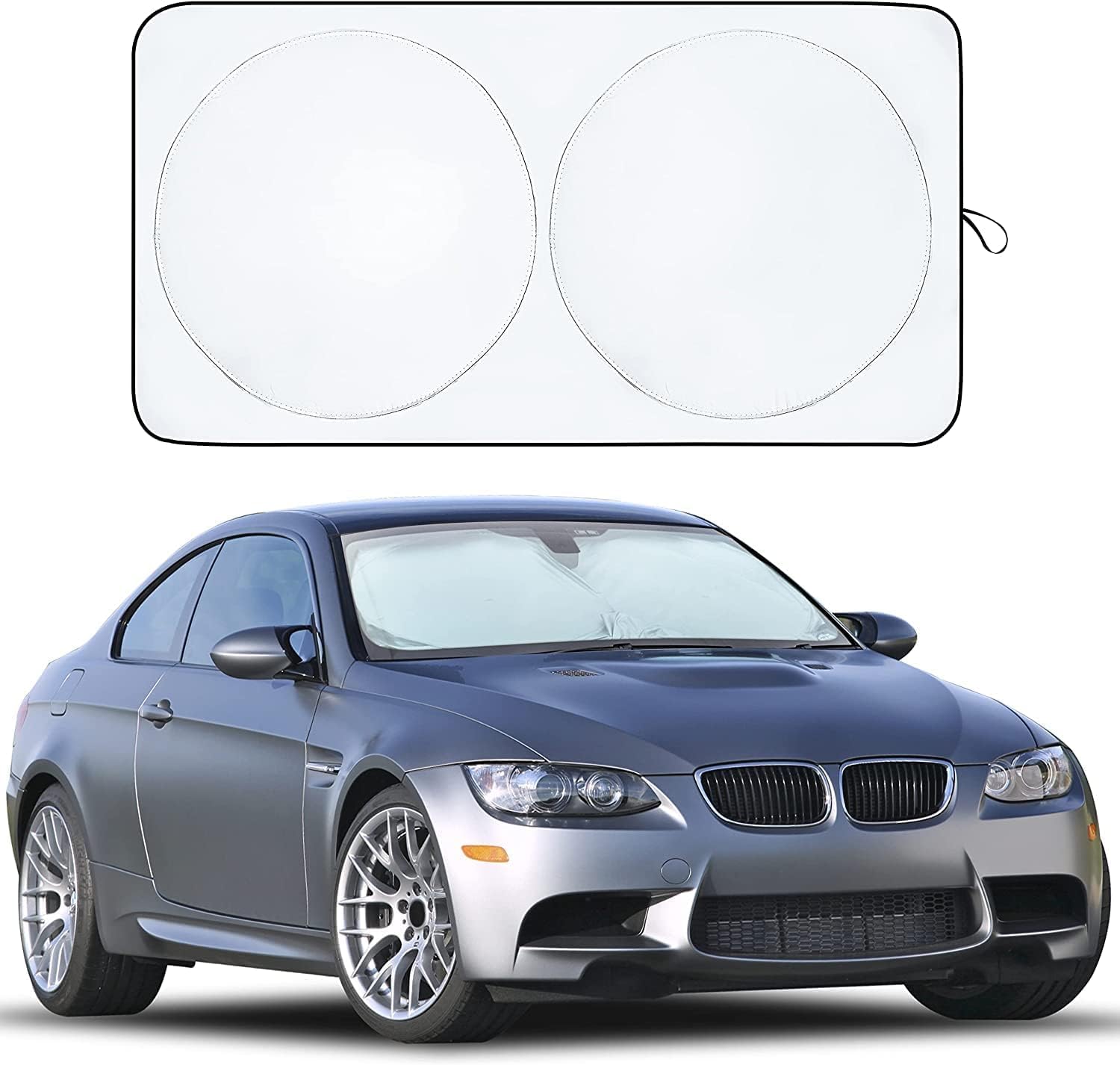 EcoNour foldable windshield sun shade 64 by 32 inches