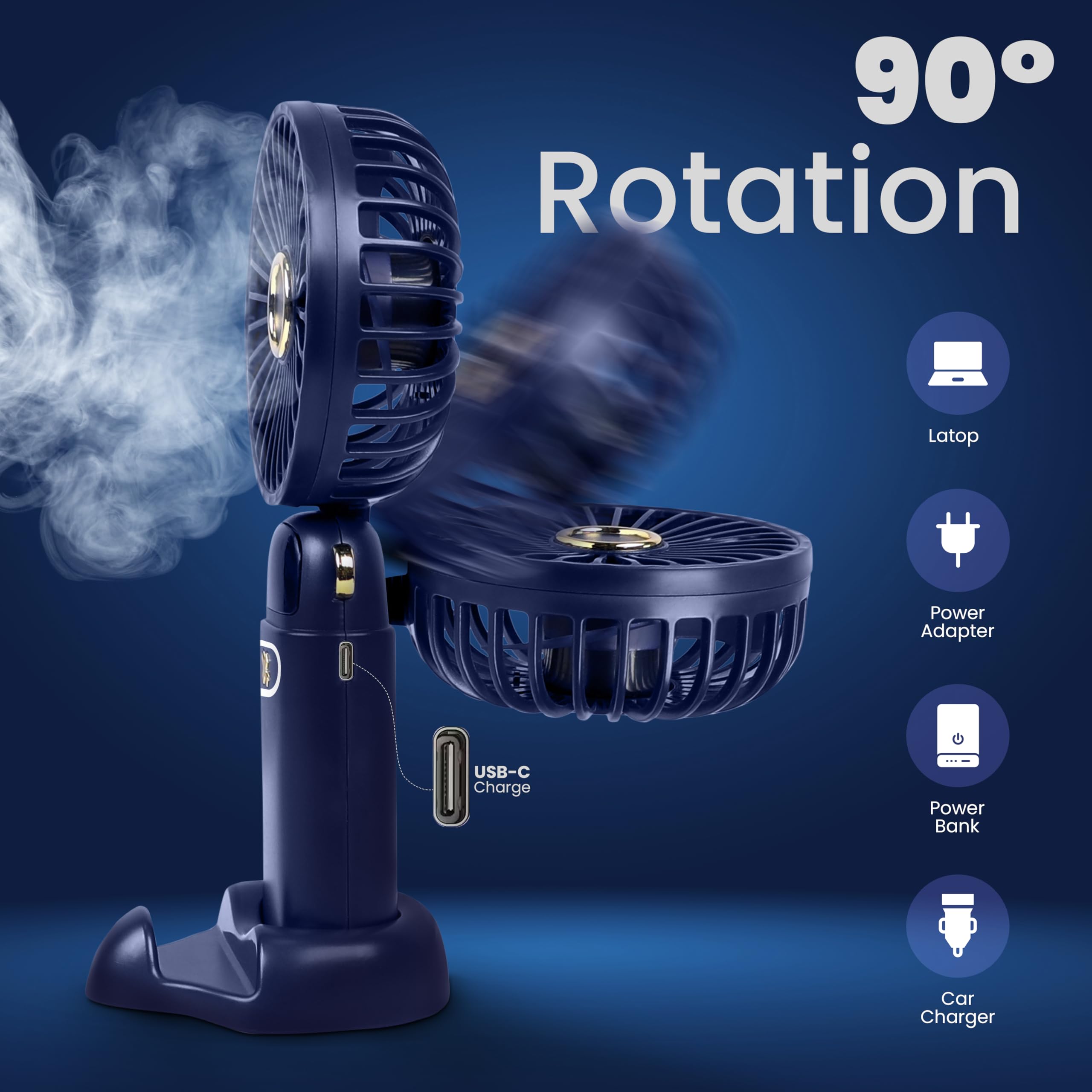 Portable Handheld Fan – Lightweight Mini Travel Fan with USB Charging