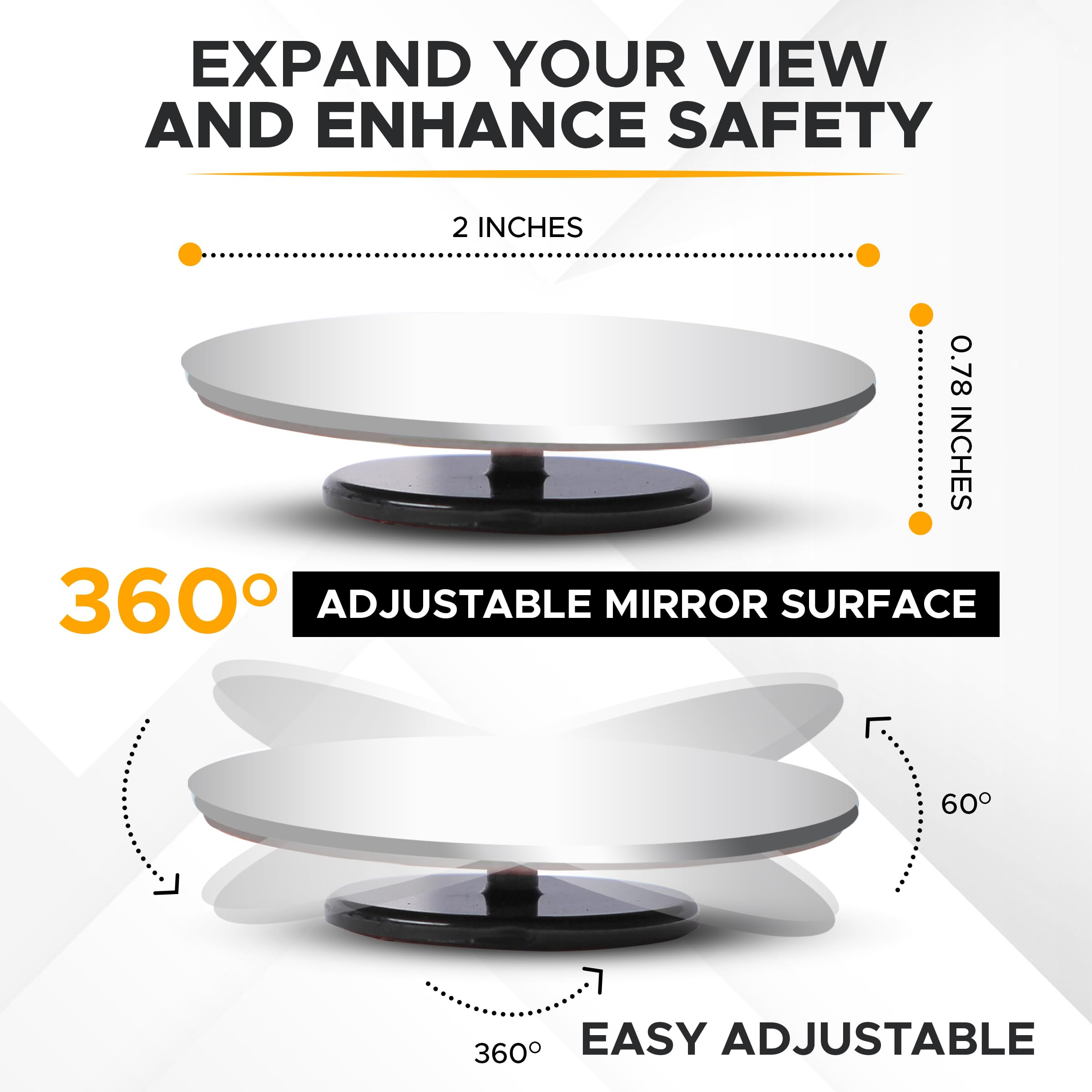 Blind spot mirror for car 2 pack EcoNour universal fit for trucks and cars