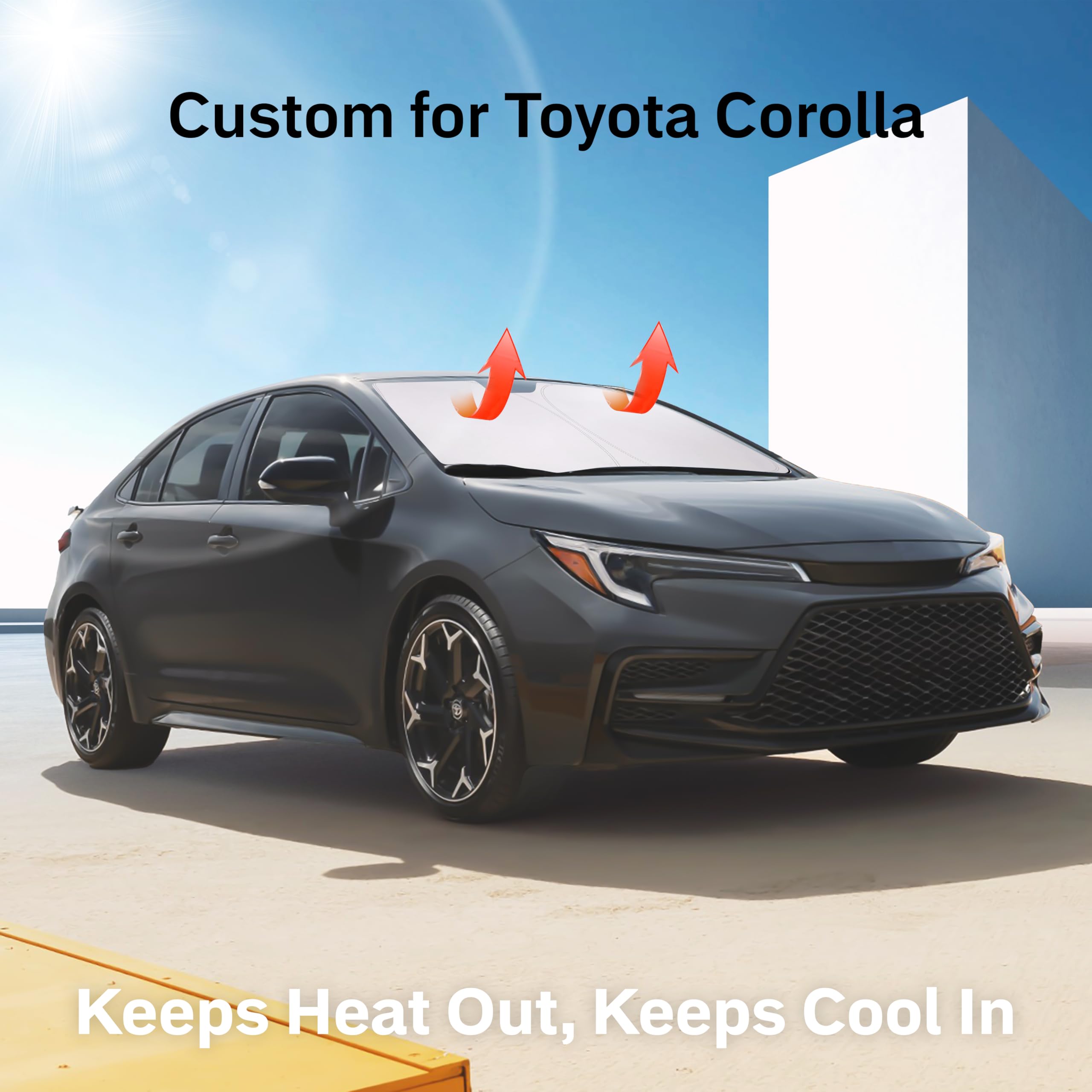 Foldable Toyota Corolla Windshield Sunshade (2014–2019) for Interior Cooling