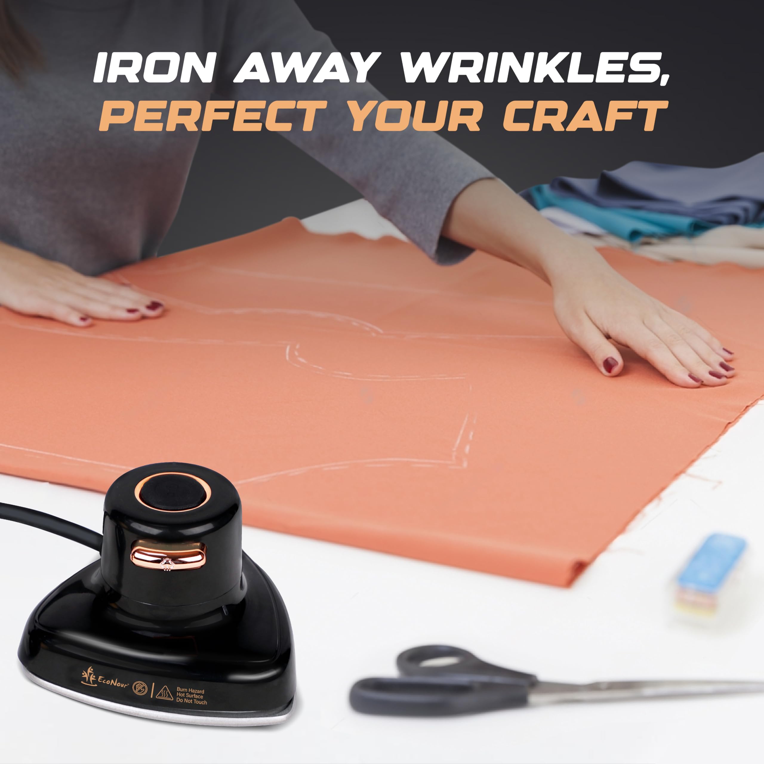 Mini Travel Iron & Steamer – Handheld Iron with Temperature Control & Light Indicator