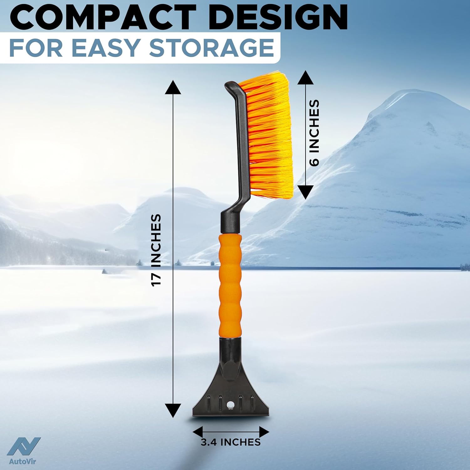 EcoNour 17" Snow Brush & Ice Scraper – Ergonomic Foam Grip for Efficient Winter Snow Clearing