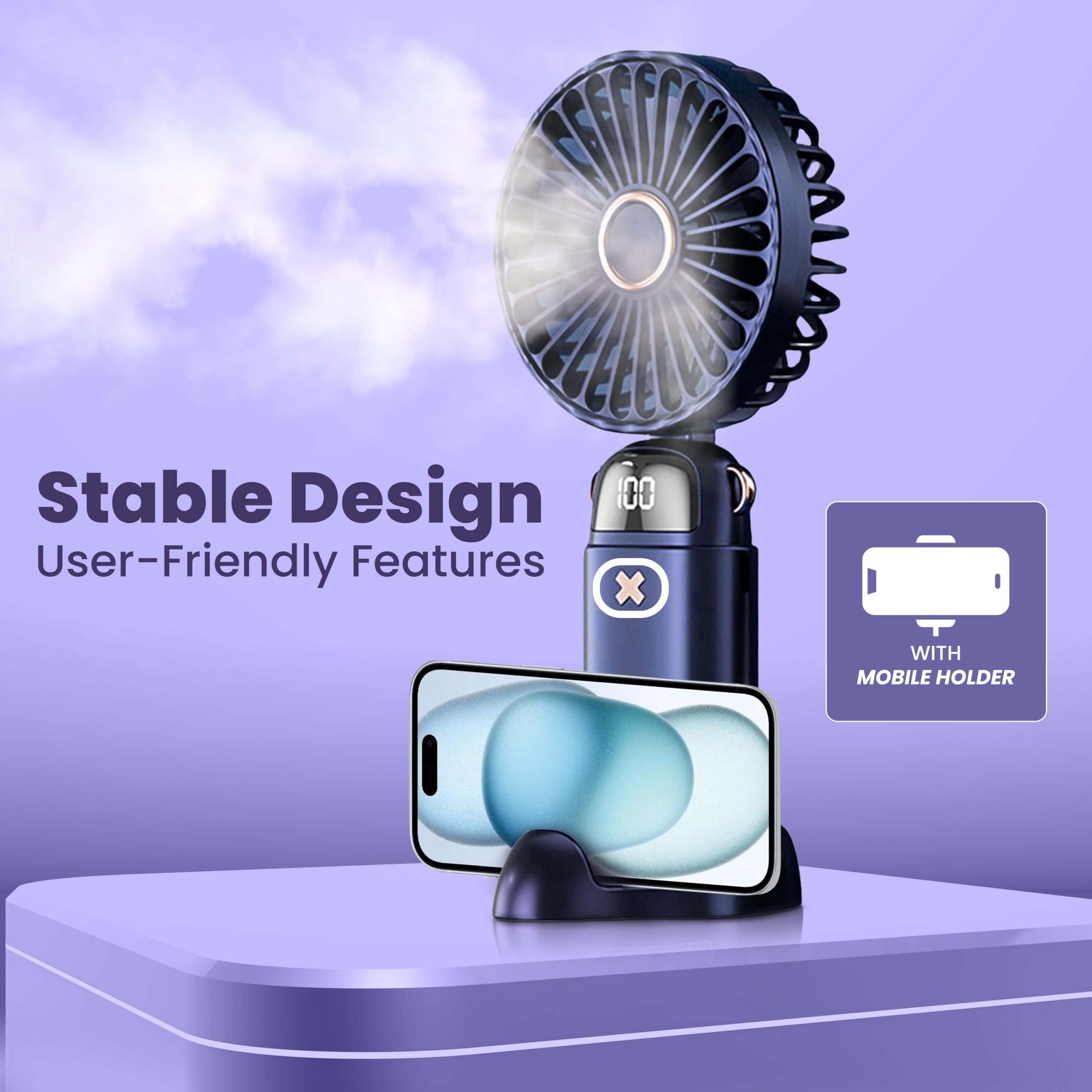 Portable Handheld Fan – Compact USB Mini Fan for Travel, Office & Outdoor