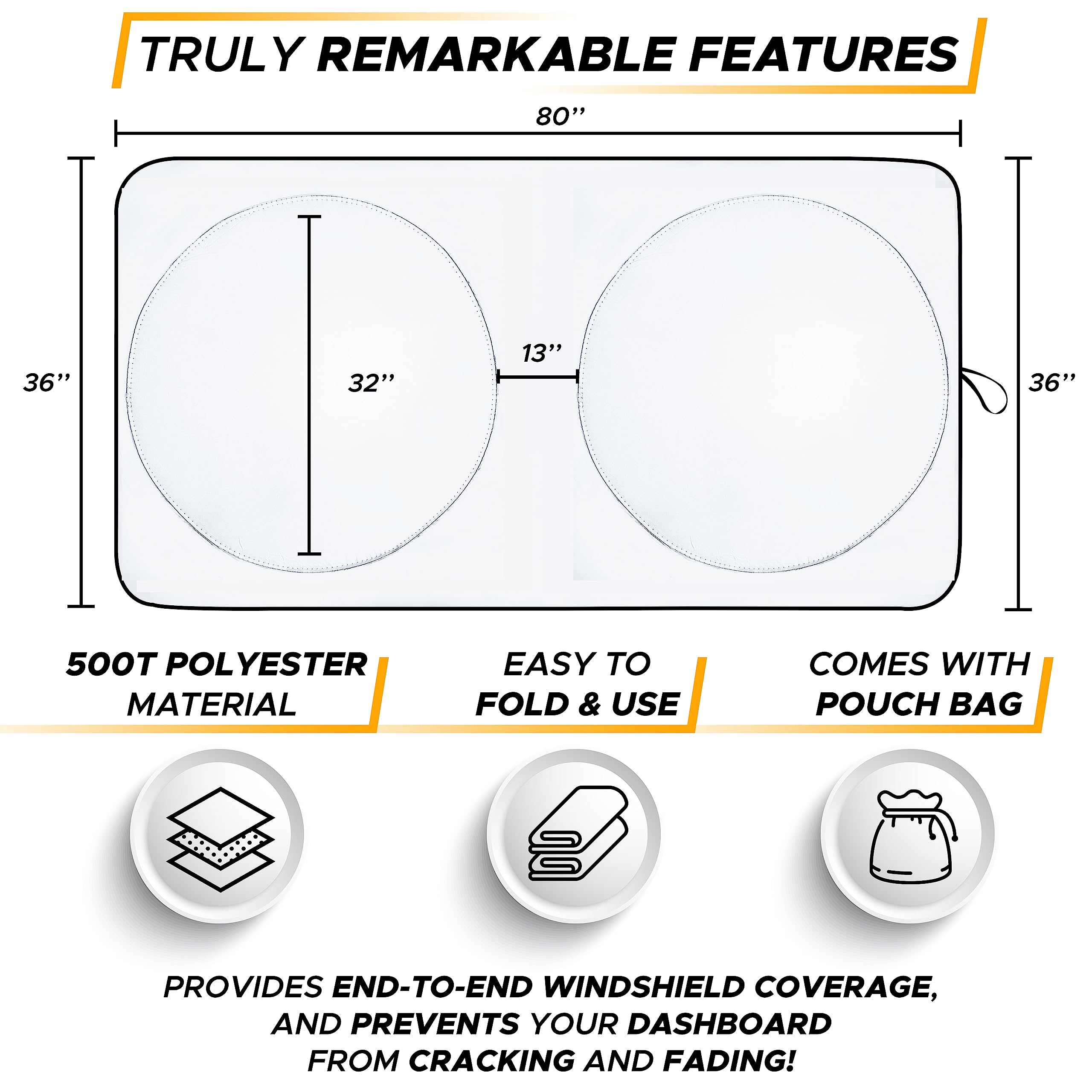 Durable Semi-Truck Windshield Sun Shade for Summer Protection