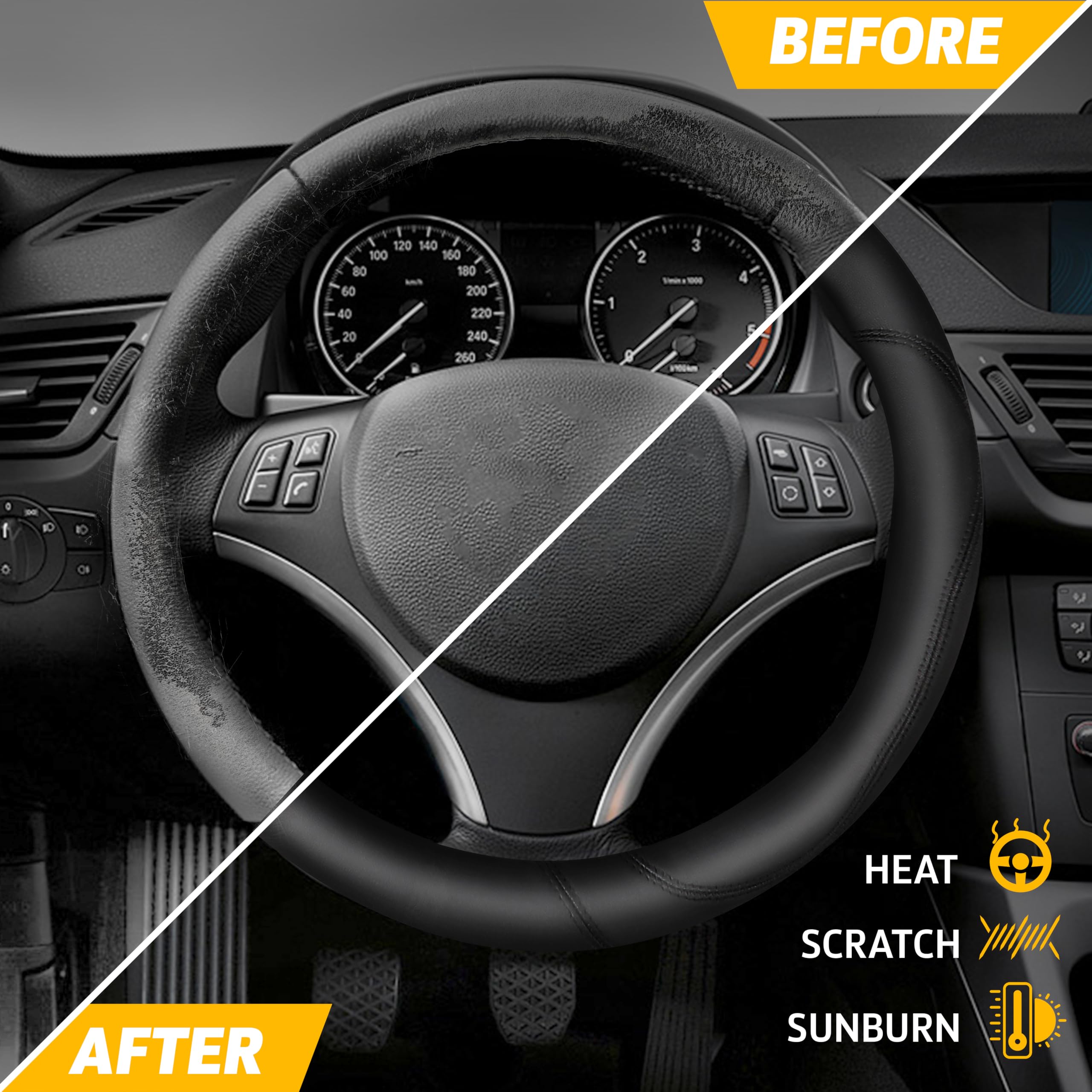 EcoNour durable Car Steering Wheel Cover universal size