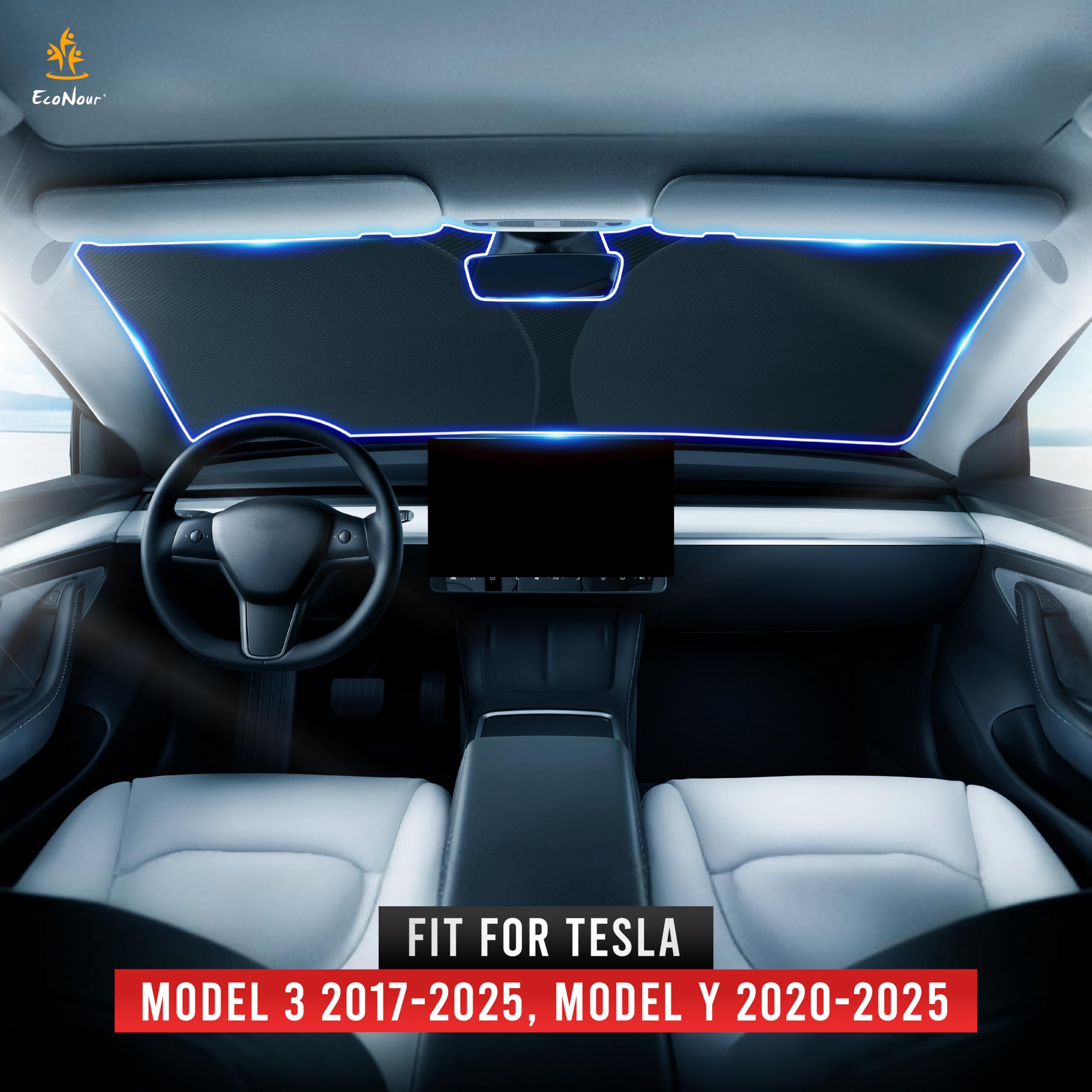Tesla Windshield Sun Shade – Sun Protection for Tesla Model 3 and Model Y