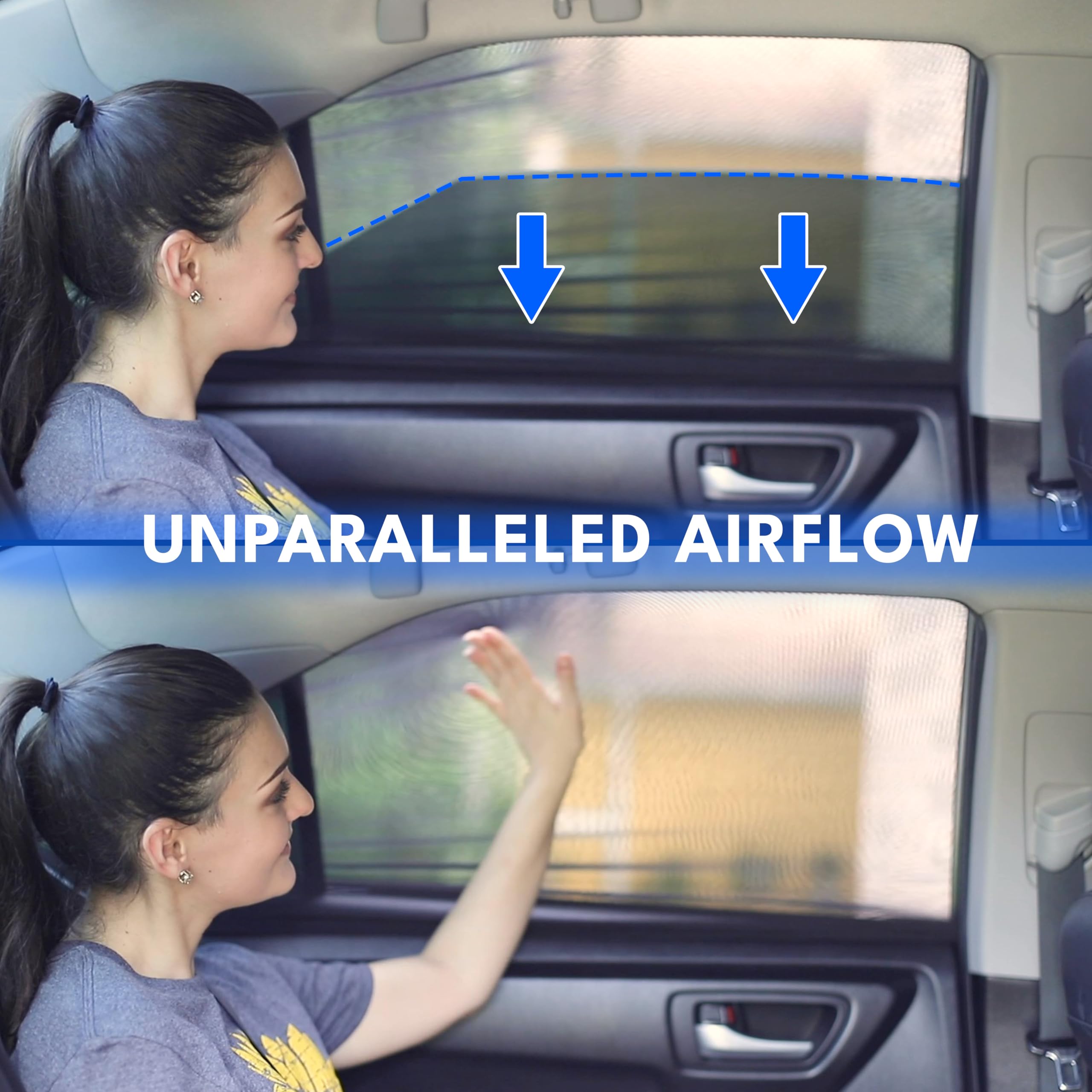 Car Side Window Sun Shade | EcoNour Fits Most Trucks, SUVs & Minivans XL 40"x24"