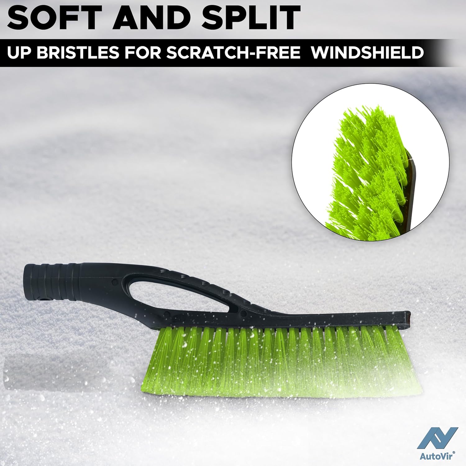 Heavy-Duty Snow Brush & Ice Scraper for Car Windshield 27" (Green) | EcoNour – Aluminum Body