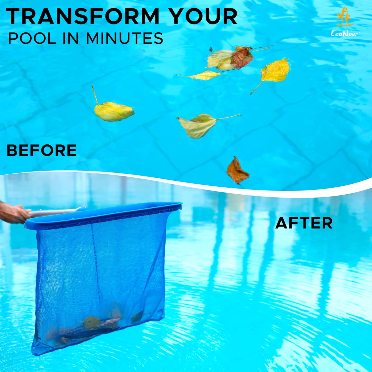 Pool Skimmer Net – EcoNour Heavy Duty Pool Cleaning Tool