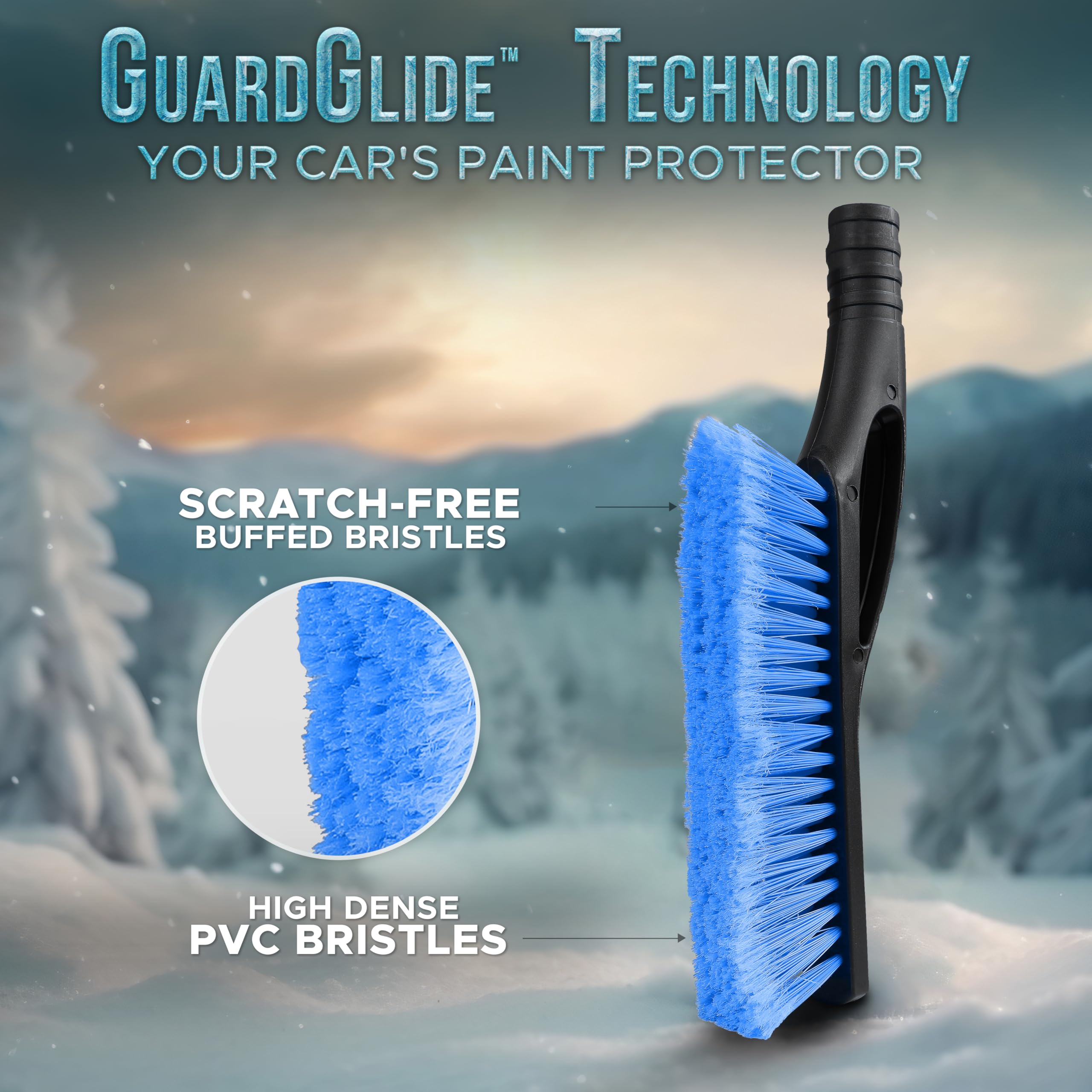 Aluminum snow brush & ice scraper 4 pack 27 inch EcoNour colorful set