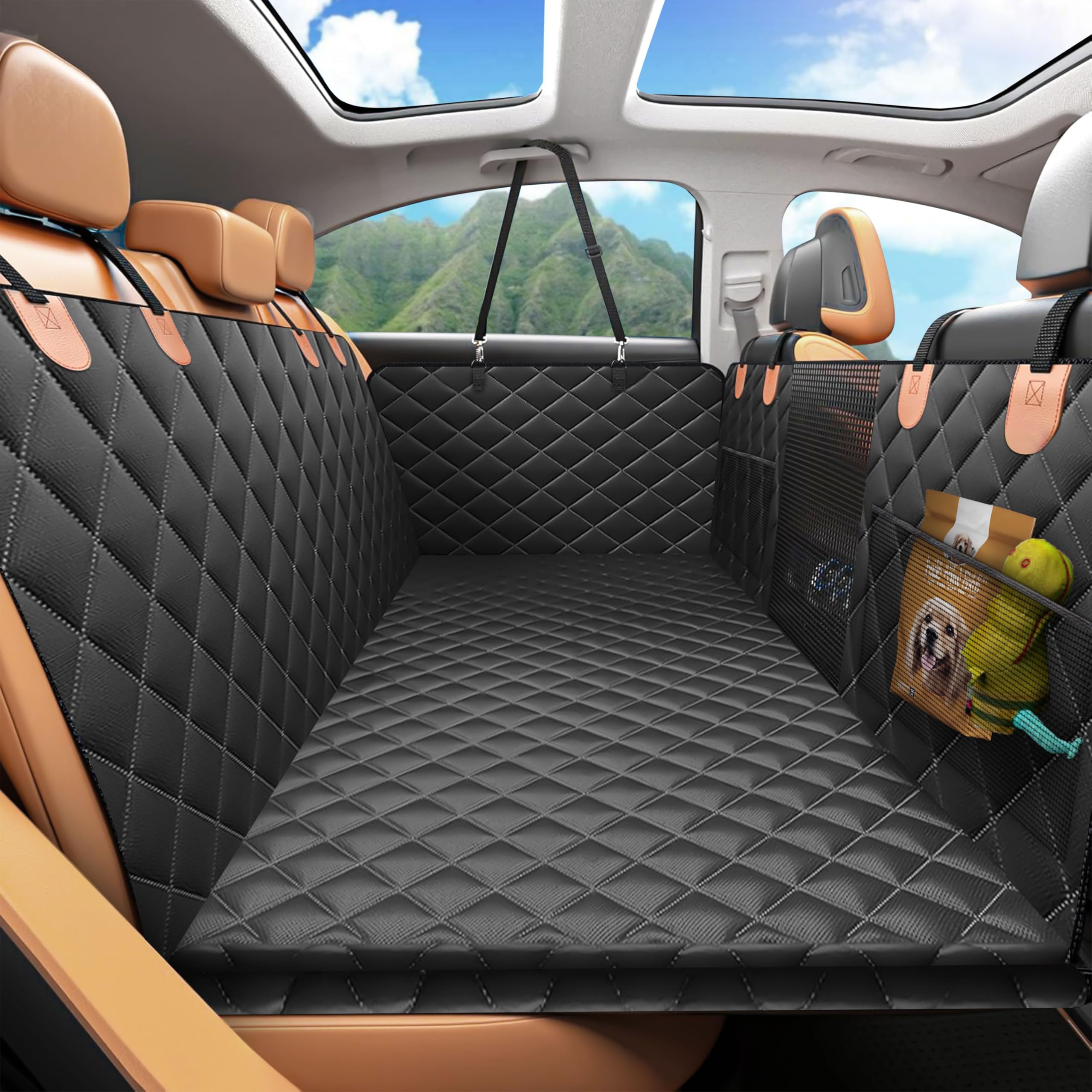 EcoNour Hard Bottom Back Seat Extender for Dogs in Car