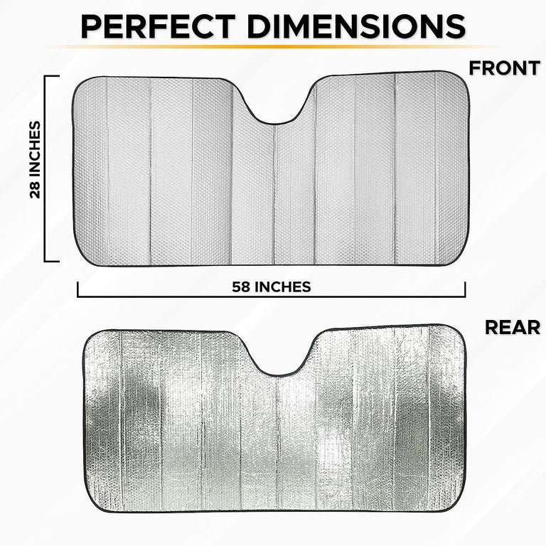 Accordion Car Windshield SunShade Gray EcoNour UV & Heat Protection