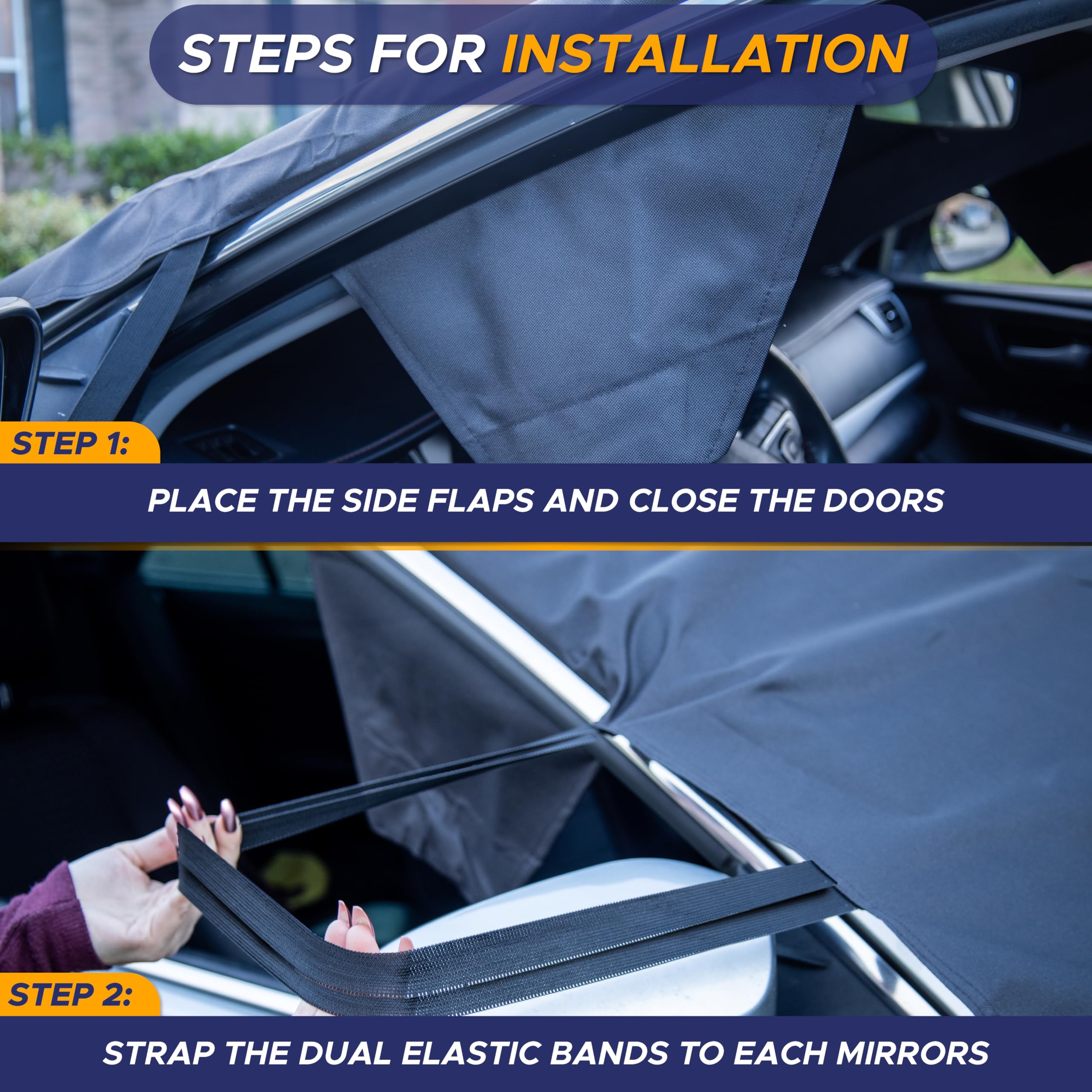 EcoNour Jeep Windshield Snow Cover X-Small – Durable, weather-resistant winter car accessory.