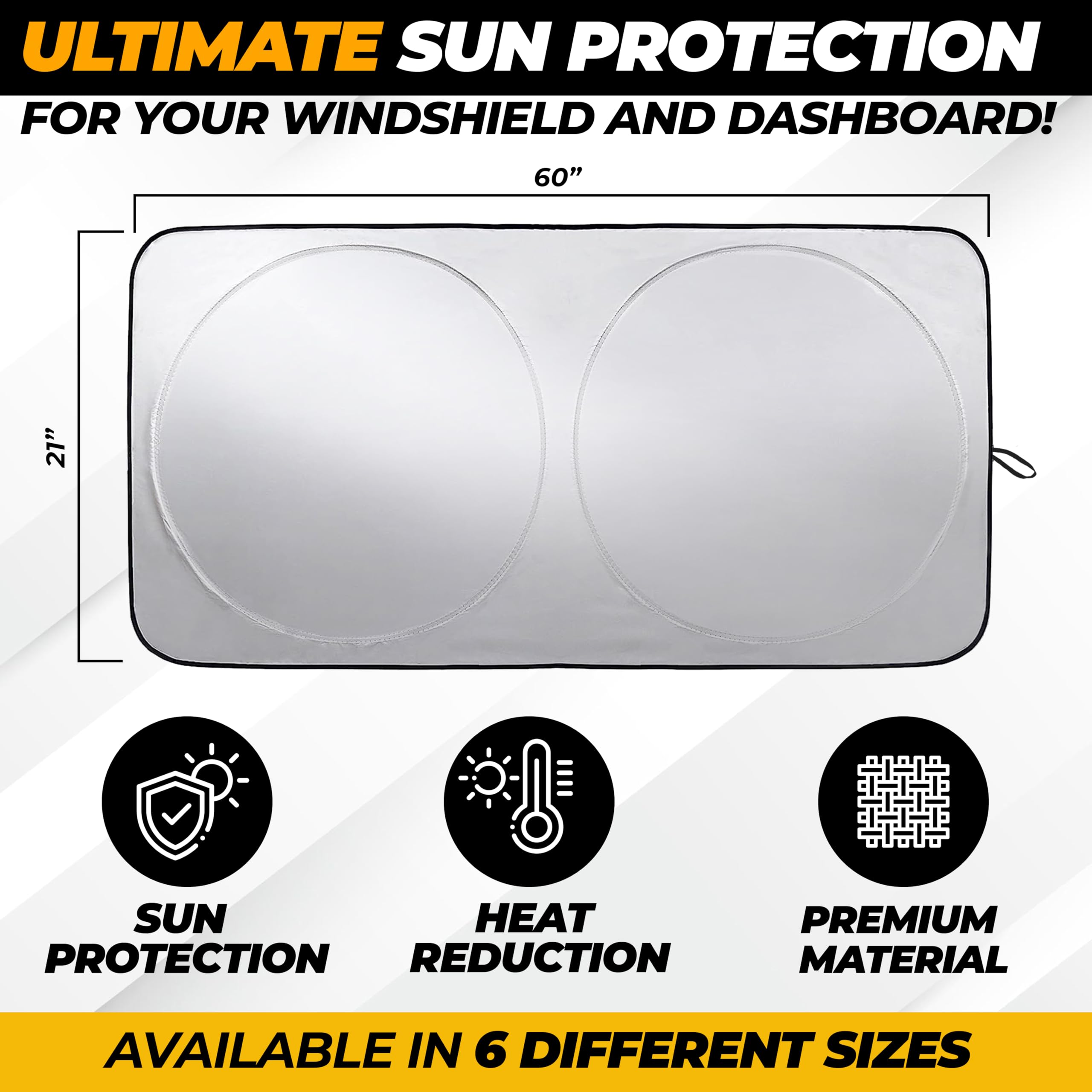 Jeep Windshield Sunshade X-Small – Protects Dashboard from UV Rays and Heat