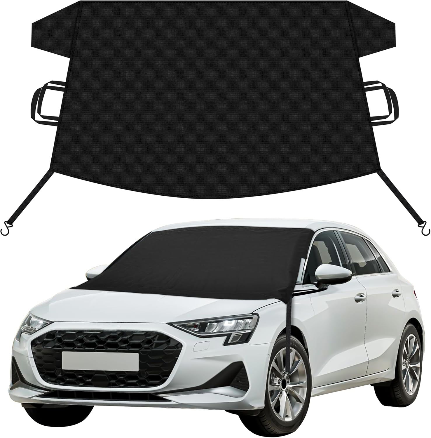 EcoNour Car Snow Cover for Audi A3 A4 A5 A6 | 600D Oxford Windshield Cover for Ice & Snow | Waterproof Anti-Slip Winter Car Cover