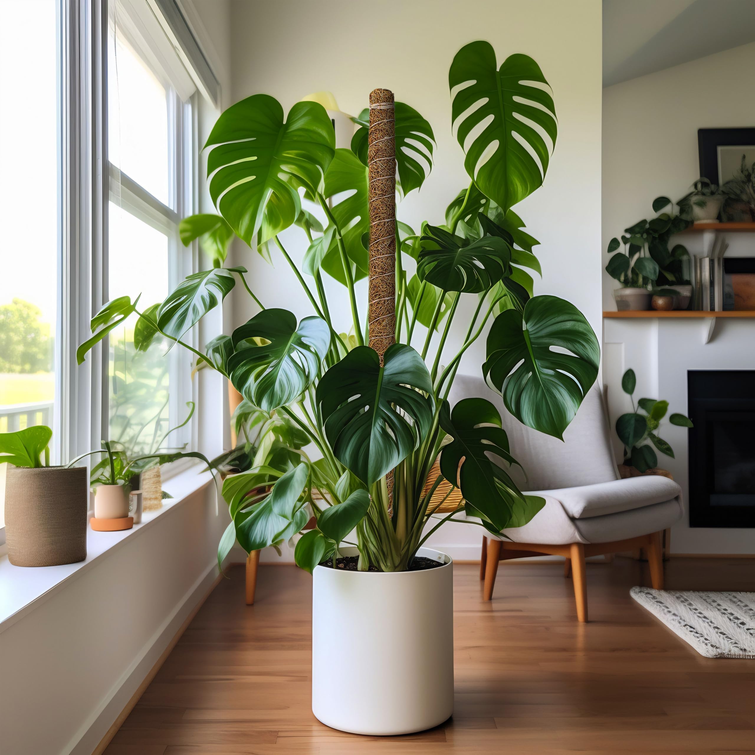 Moss pole Monstera plant support 28 inch EcoNour coir poles for indoor plants