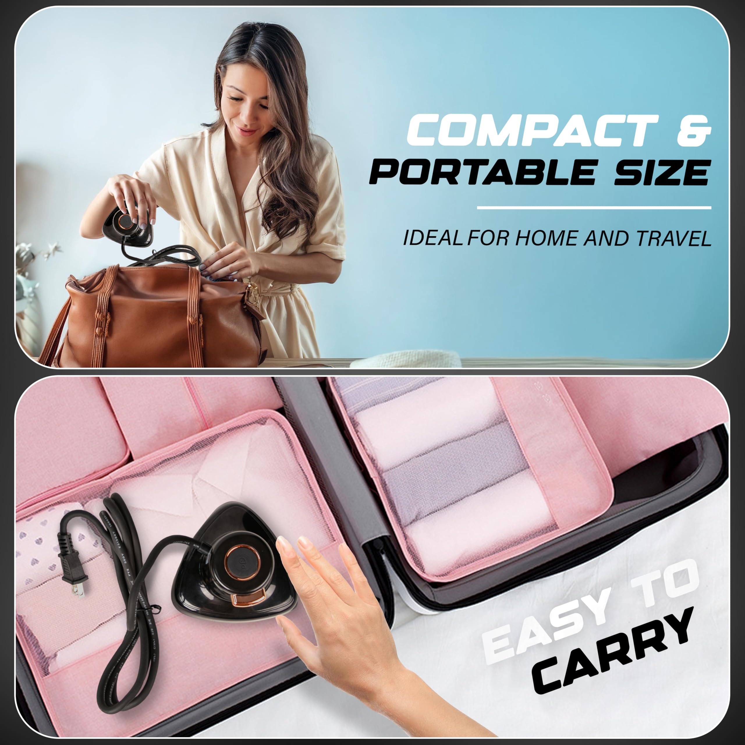 Mini Travel Iron & Steamer – Small Travel-Friendly Iron with Non-Stick Soleplate