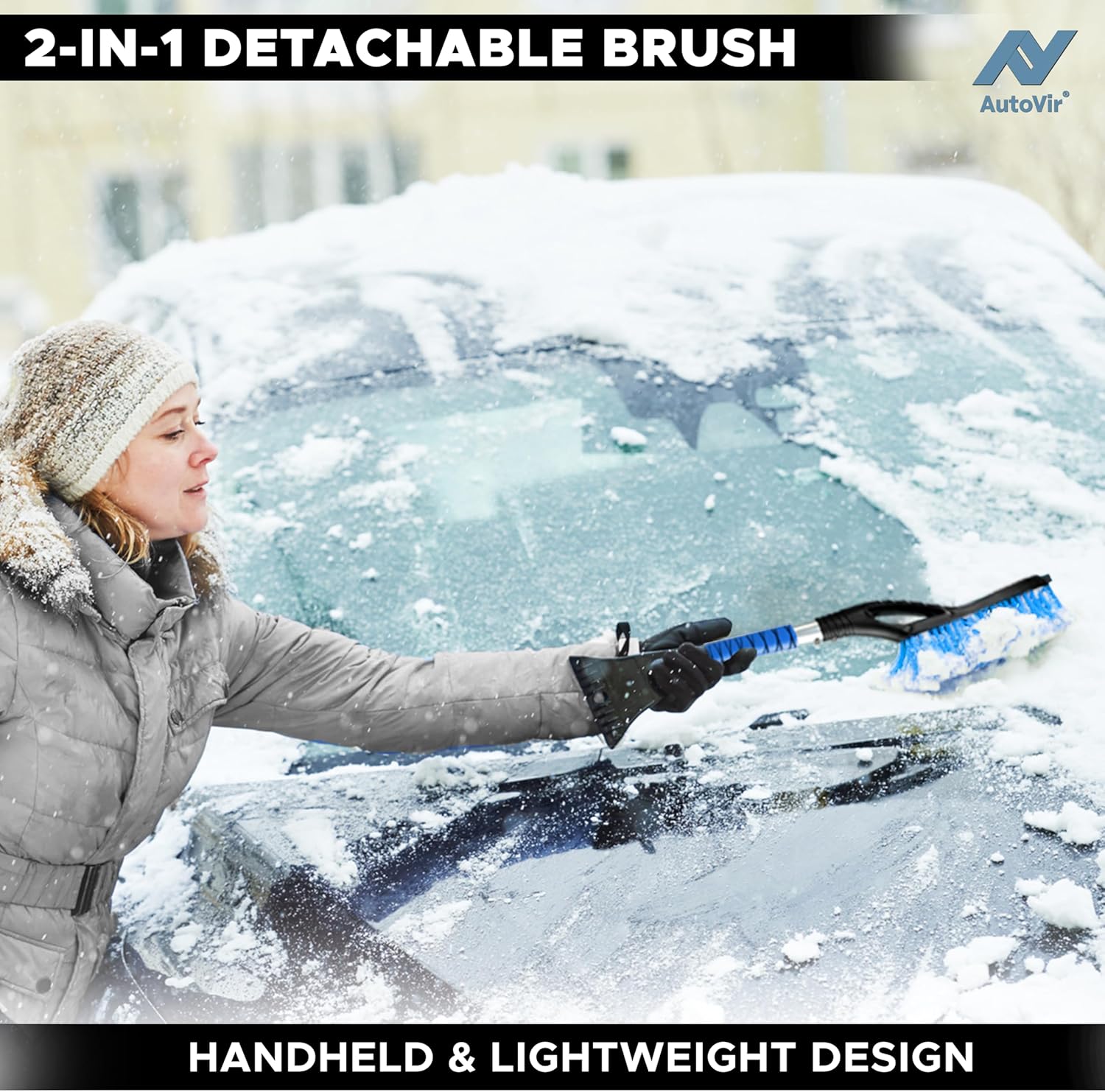 27" Snow Brush and Ice Scrapers – Must Have Winter Car Accessories with Foam Handle