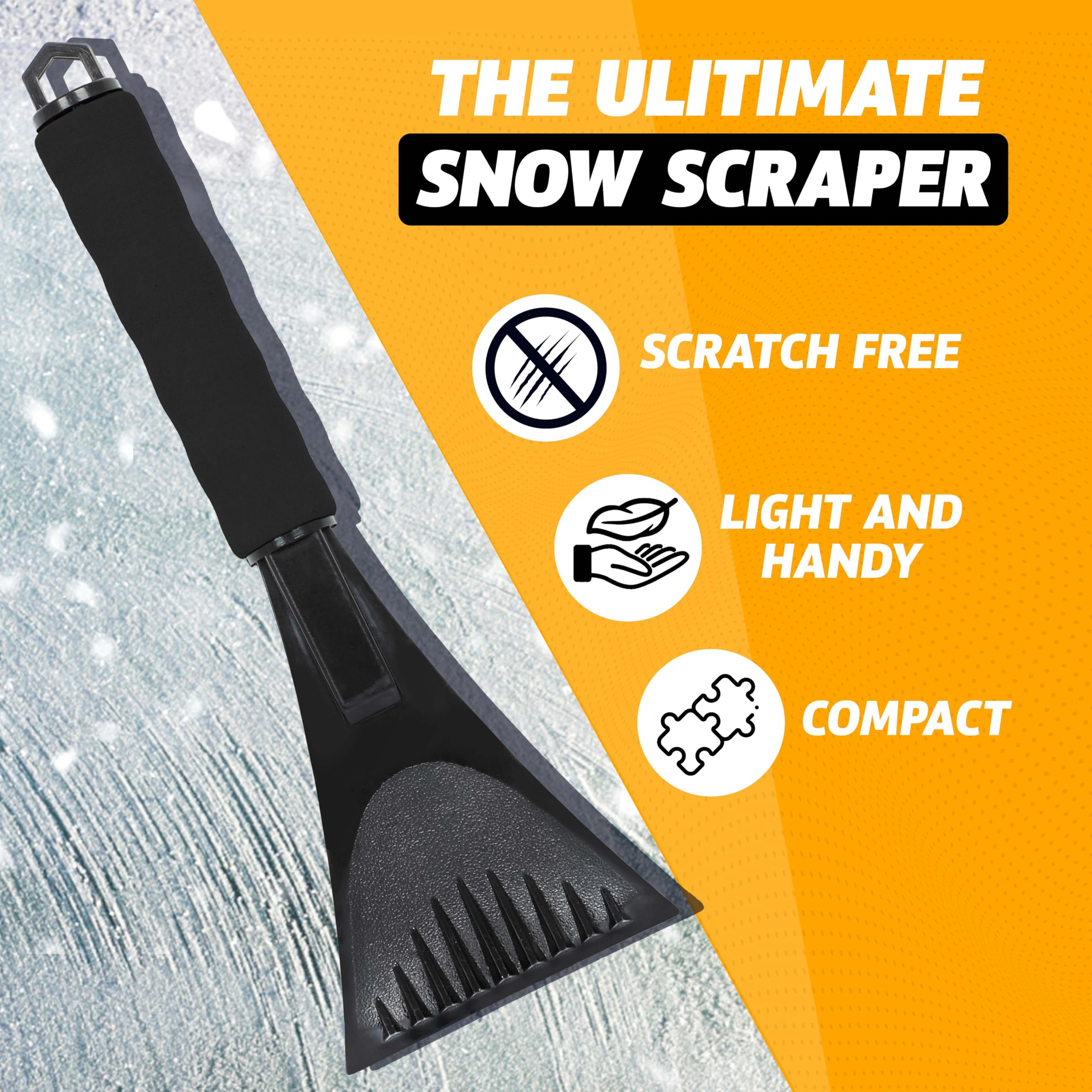 Winter Ice Scraper for Car Windshield, EcoNour 2 pack snow and frost remover accessories.