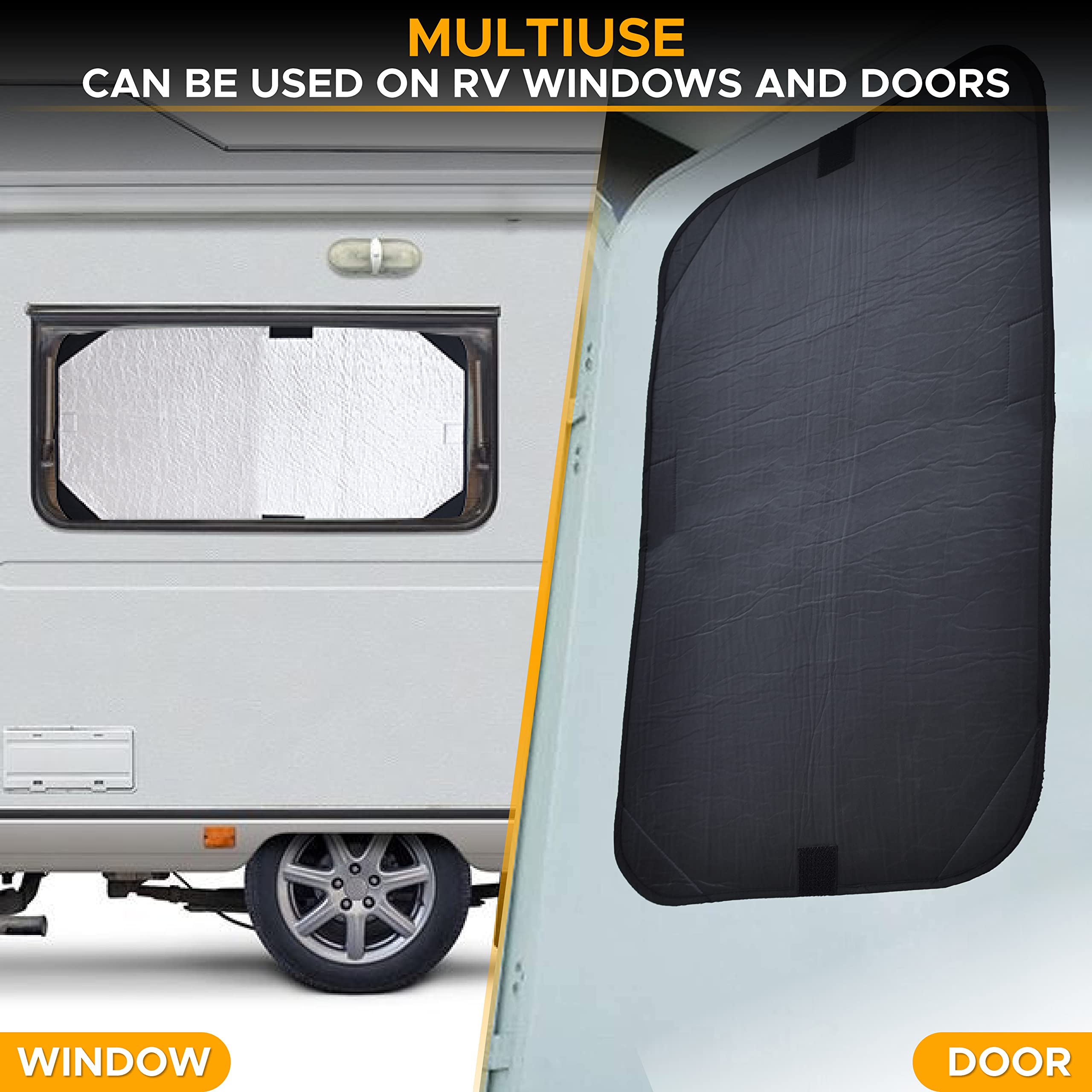 EcoNour RV Door Window Shade providing privacy and total blackout