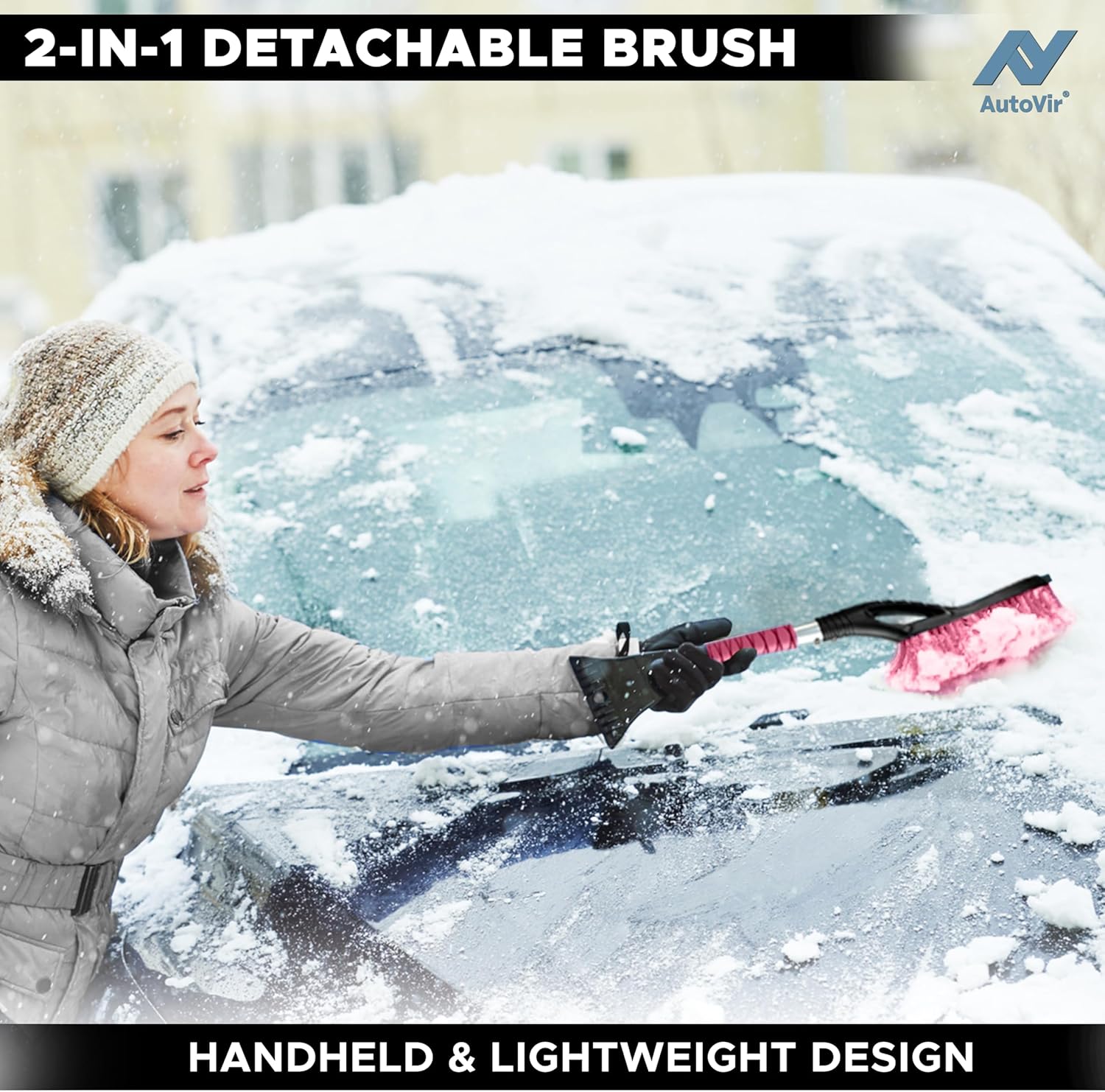 Car Snow Brush & Ice Scraper for Car Windshield 27" (2 Pack) | EcoNour – Winter Car Accessory
