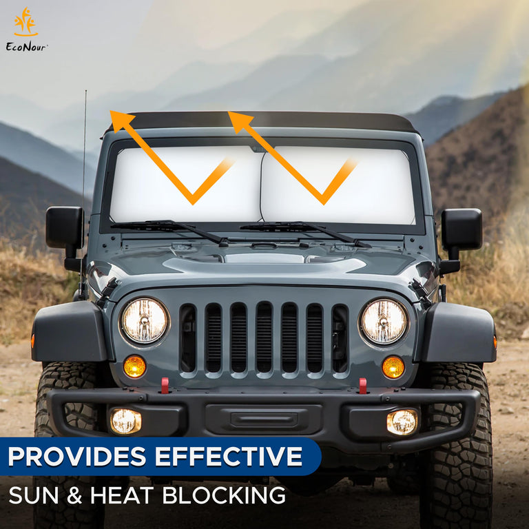 Jeep Windshield Sunshade | EcoNour Protects Jeep Interior from UV & Heat