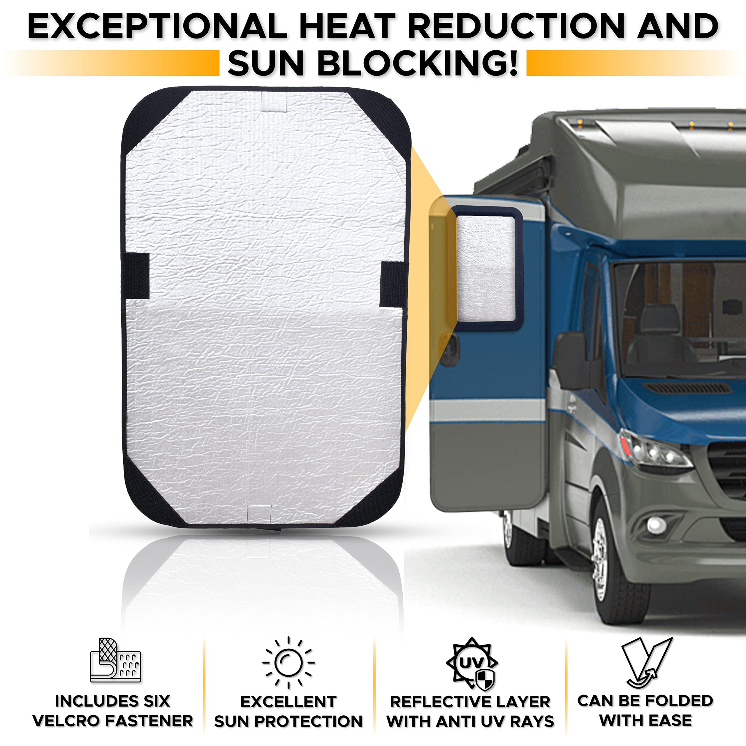 UV protection RV Door Window Shade for trailers, campers, and motorhomes