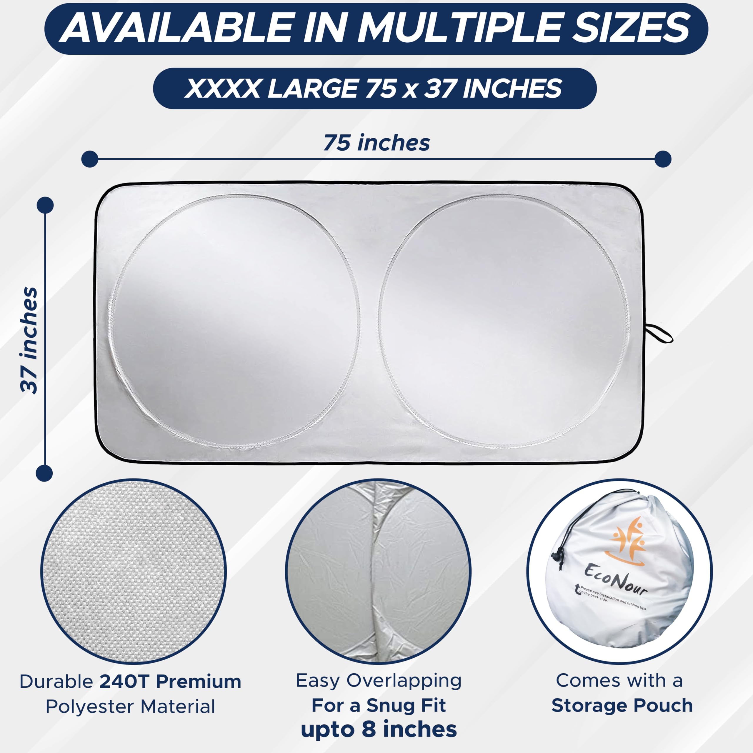 Foldable Sunshade for Car Windshield – Keeps Interior Cool, Easy to Install