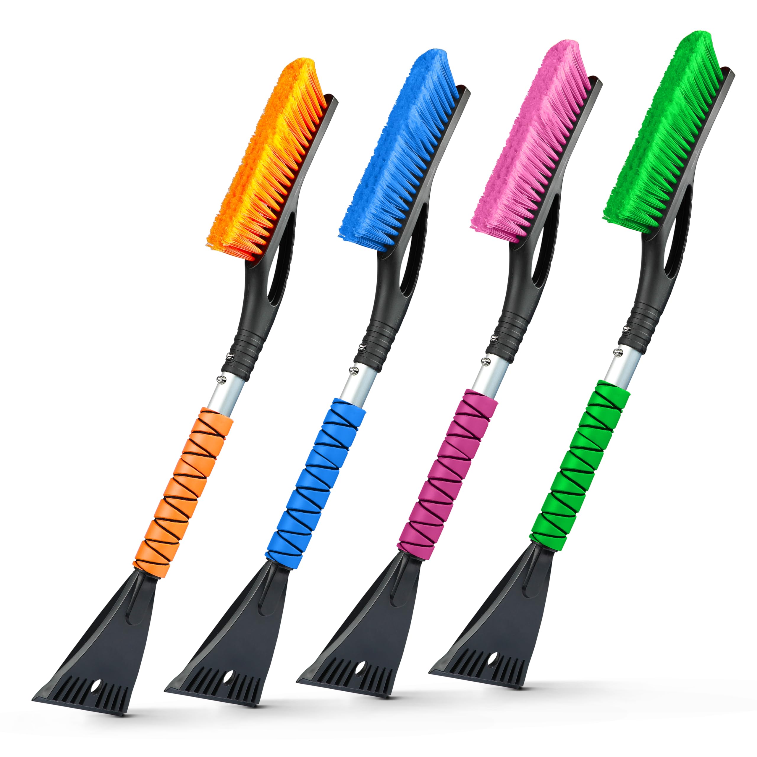Aluminum snow brush & ice scraper 4 pack 27 inch EcoNour for cars