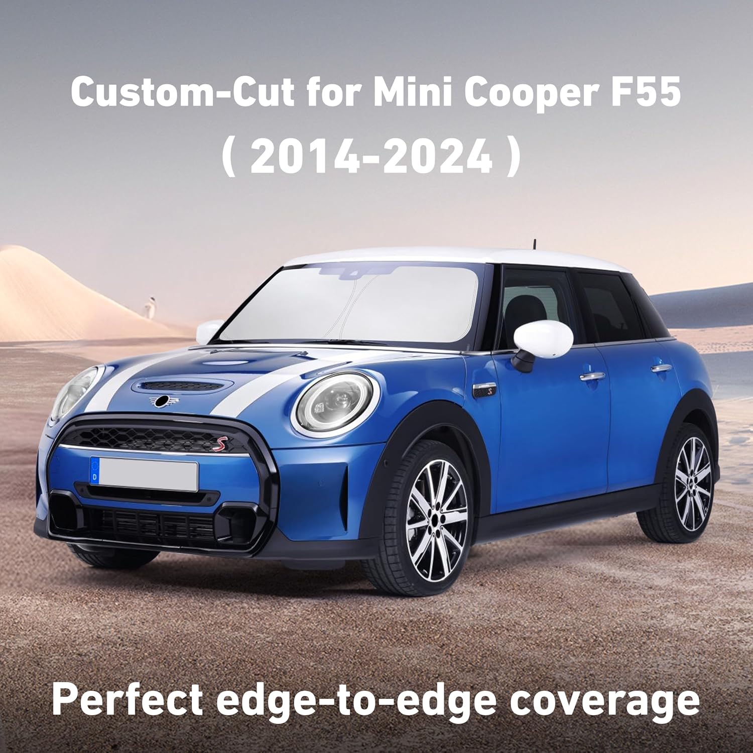 EcoNour Windshield Sunshade for Mini Cooper F55 2014–2024 | Foldable Car Windshield Sun Shade, UV & Heat Protection