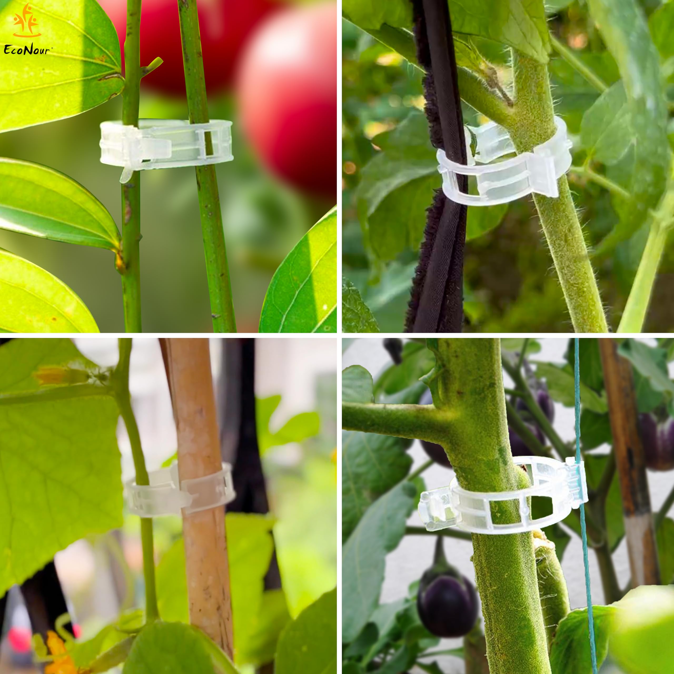 EcoNour Plant Support Clips for vegetables and flowers