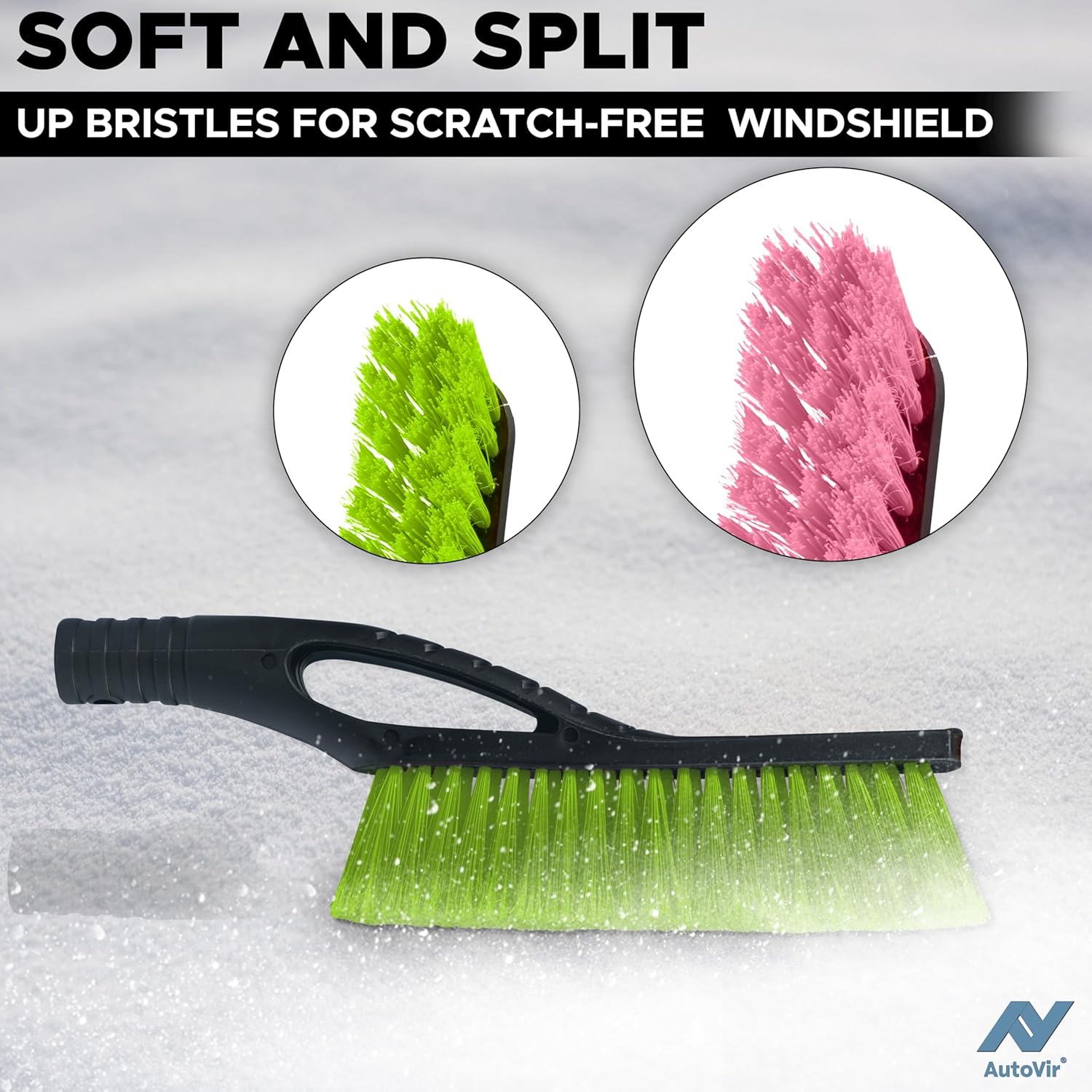 Car Snow Brush & Ice Scraper for Car Windshield 27" (2 Pack) | EcoNour – Green and Pink