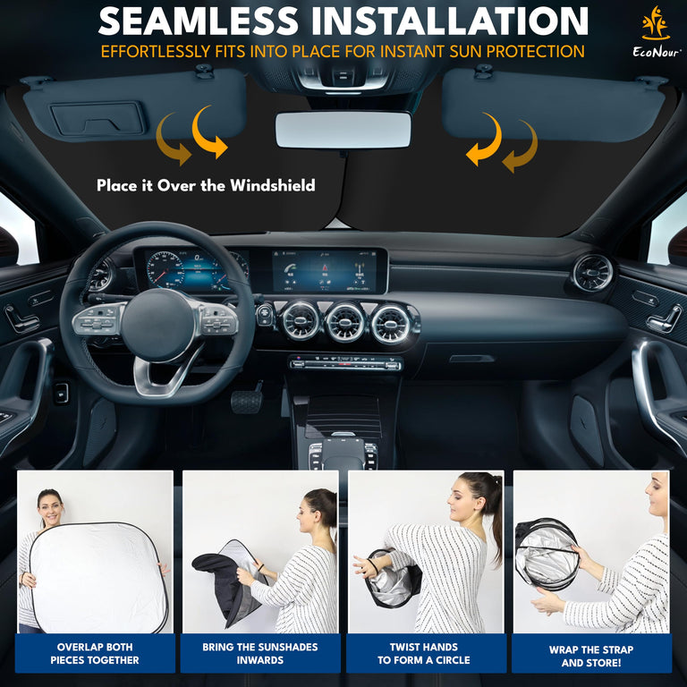 Truck Sun Shade for Windshield | EcoNour Automotive Sun Protector for Trucks