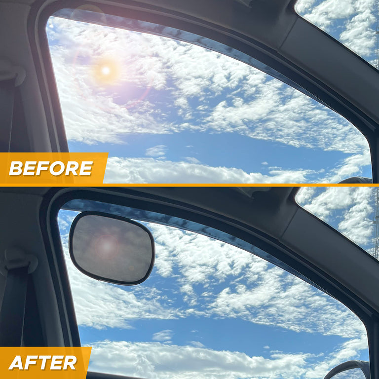 Miniature Static Cling Window Shade for Sun Glare Protection