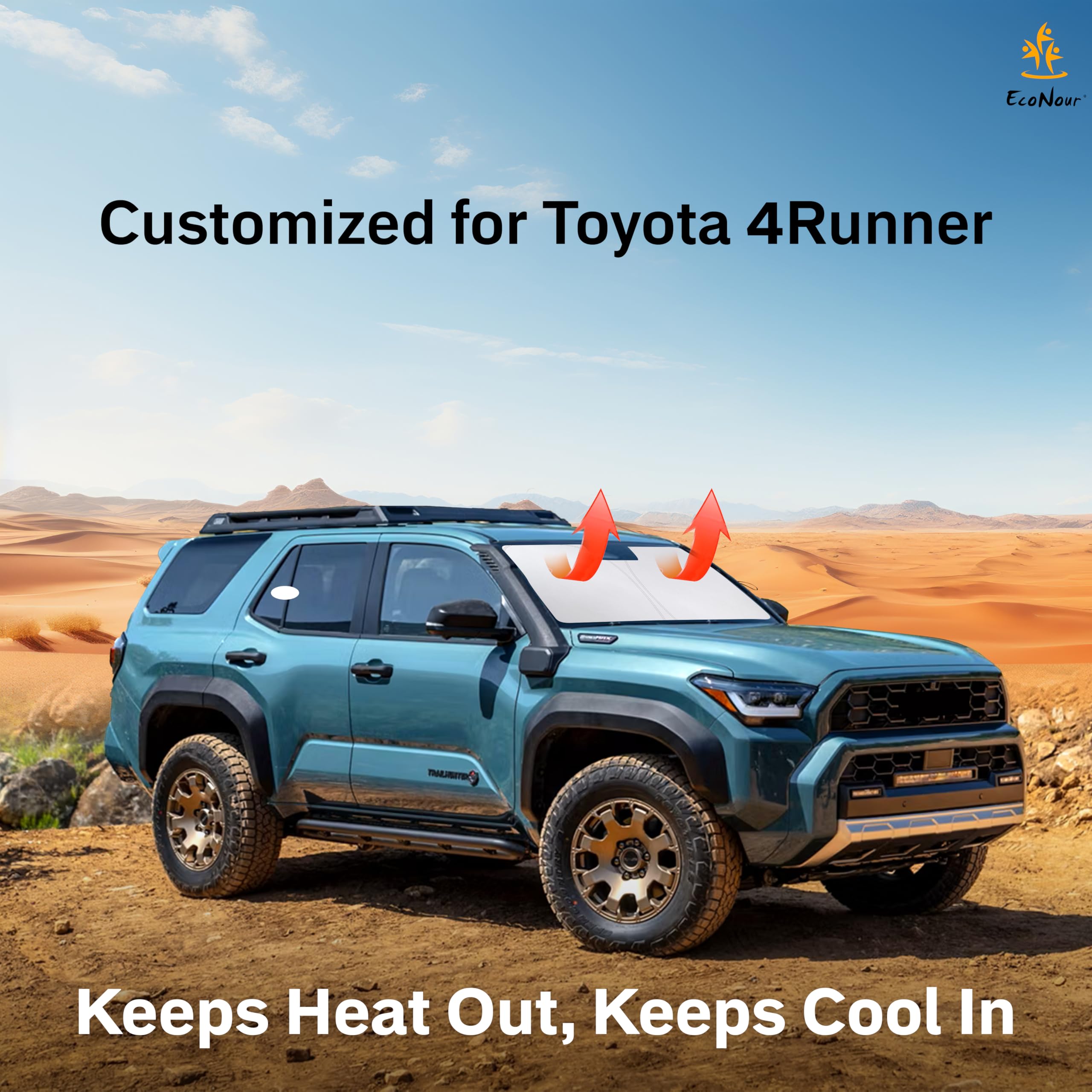 Toyota 4Runner windshield sun shade (2010–2025) 4-layer 240T foldable sun visor